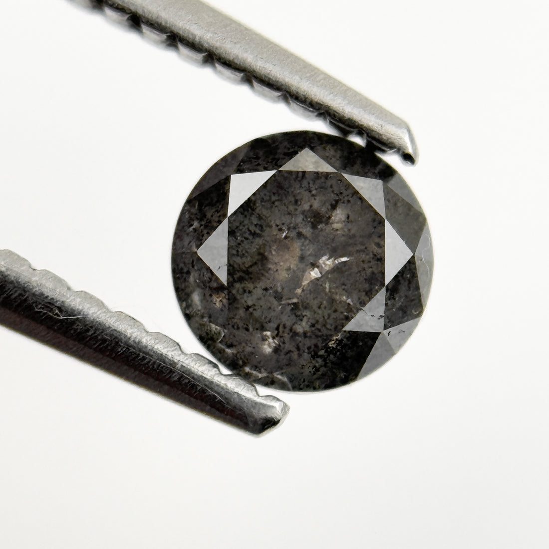 5 MM Round Brilliant Cut Grey Natural Minimalist Salt and Pepper Diamond