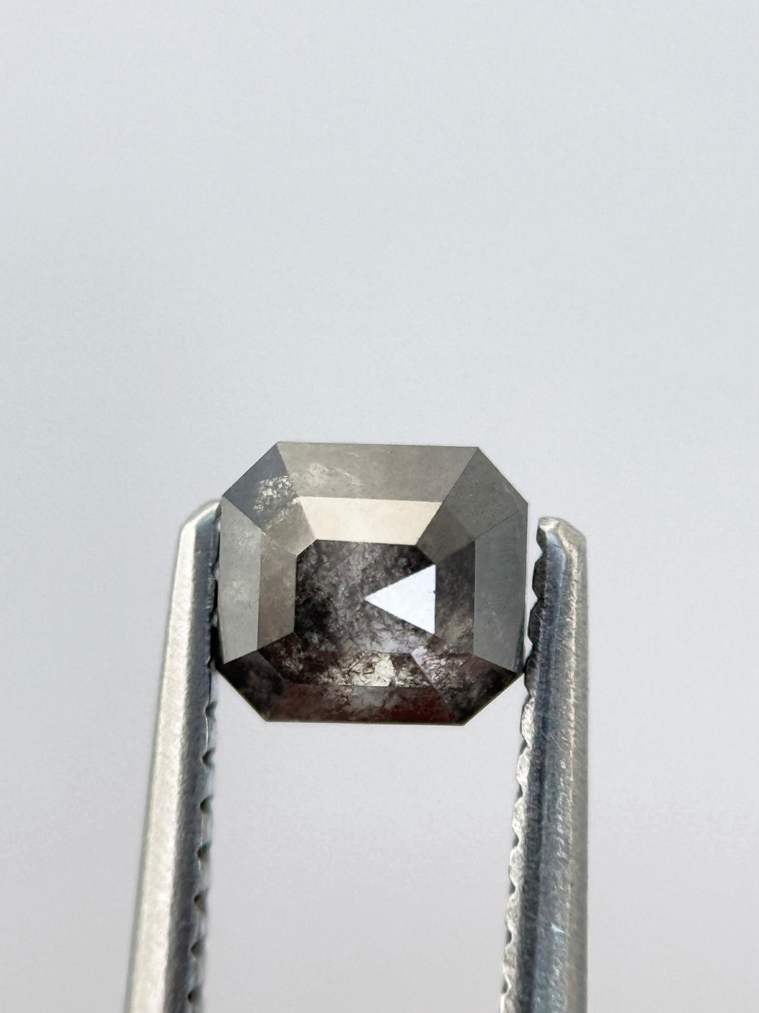 0.80 Ct Emerald Rose Cut Grey Natural Vintage Diamond