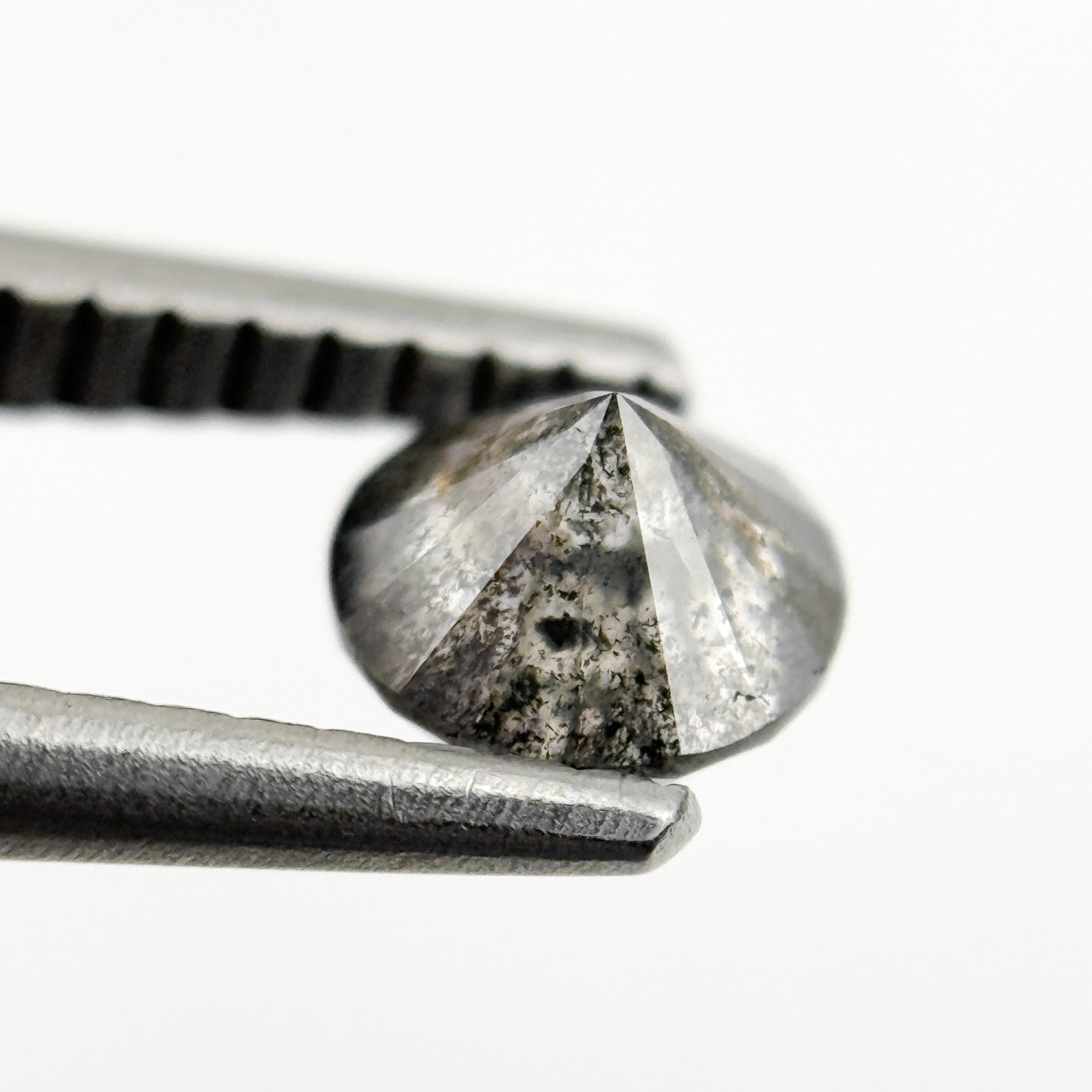 5 MM Round Brilliant Cut Grey Natural Minimalist Salt and Pepper Diamond