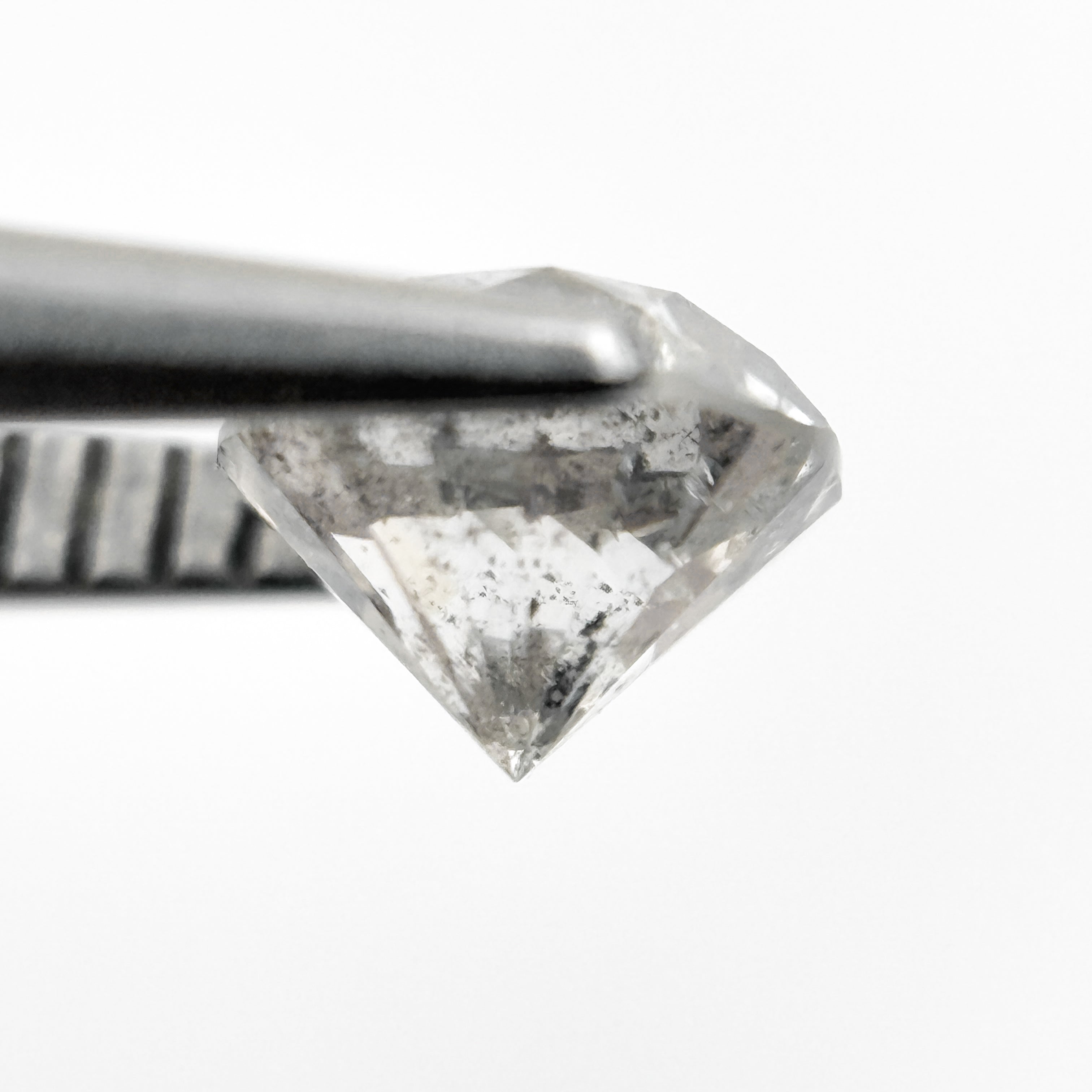0.98 Ct Round Brilliant Cut Grey Natural Galaxy Diamond