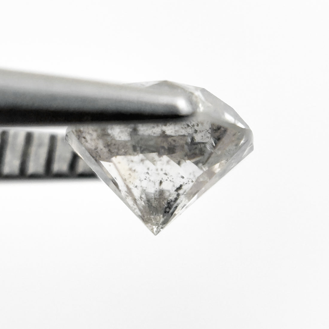 0.98 Ct Round Brilliant Cut Grey Natural Galaxy Diamond