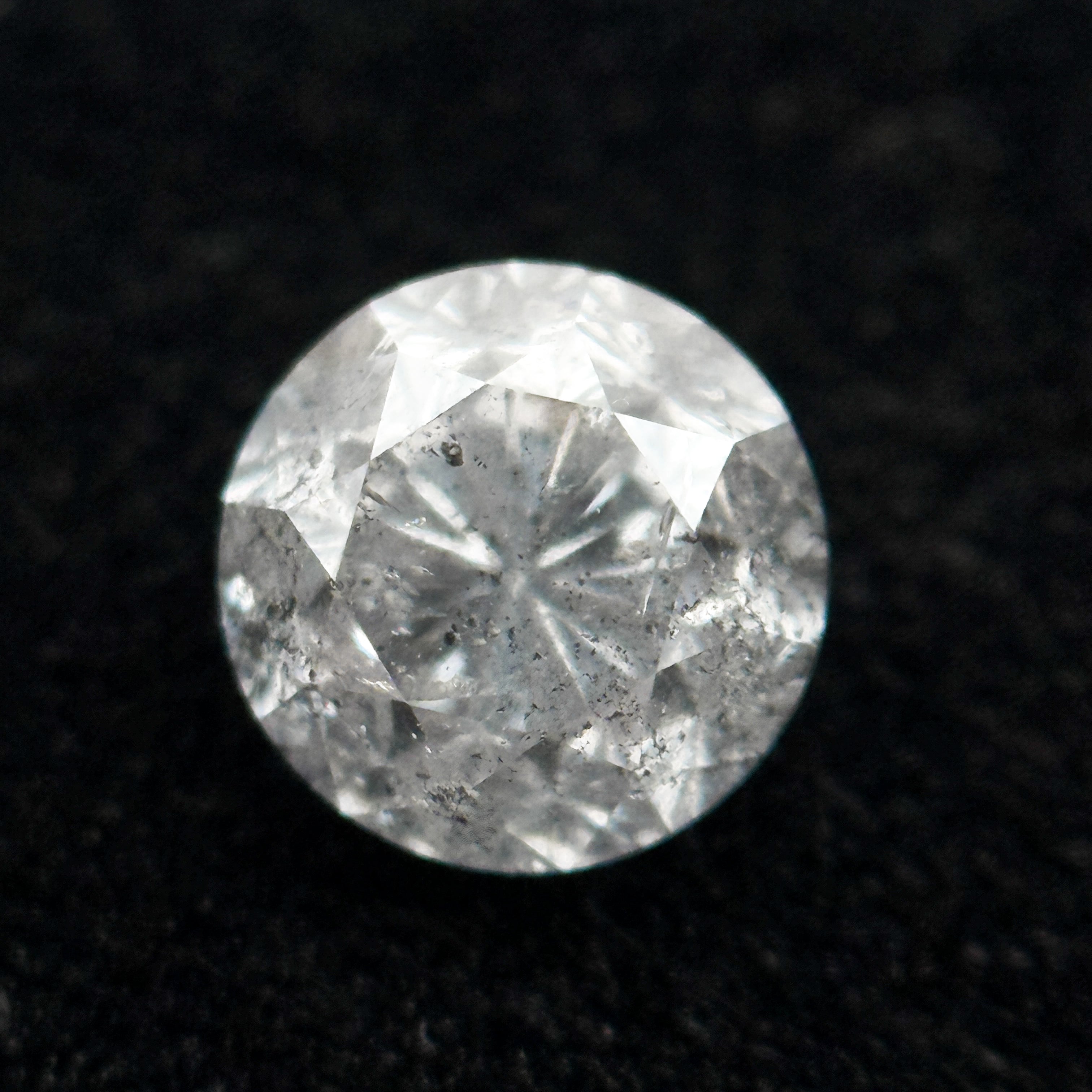 0.98 Ct Round Brilliant Cut Grey Natural Galaxy Diamond