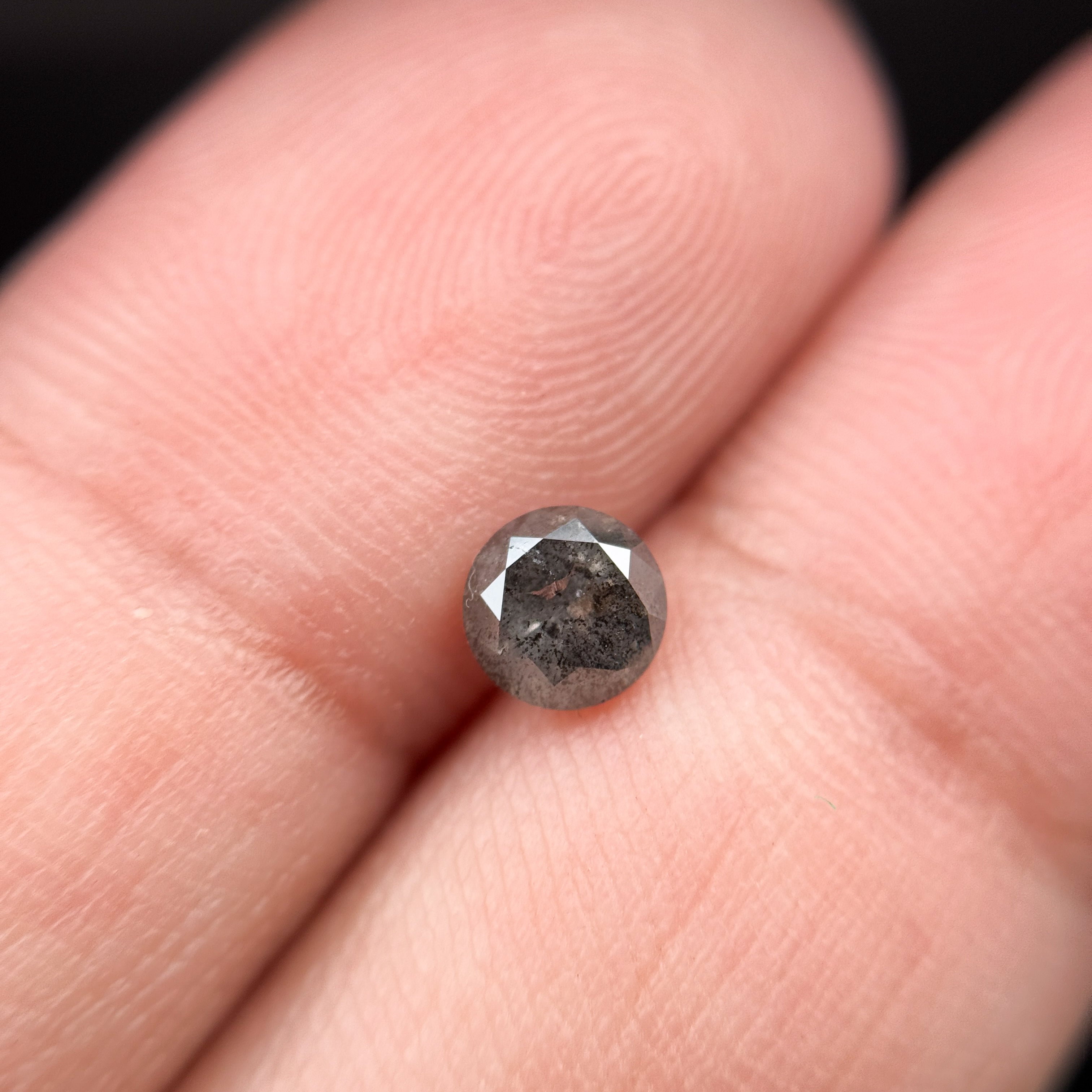 5 MM Round Brilliant Cut Grey Natural Minimalist Salt and Pepper Diamond