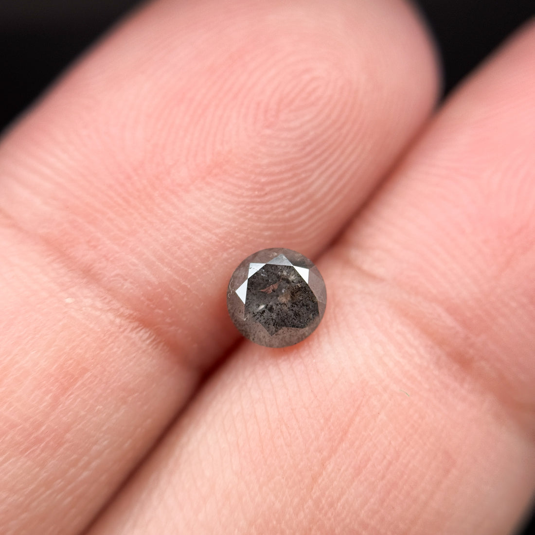 5 MM Round Brilliant Cut Grey Natural Minimalist Salt and Pepper Diamond