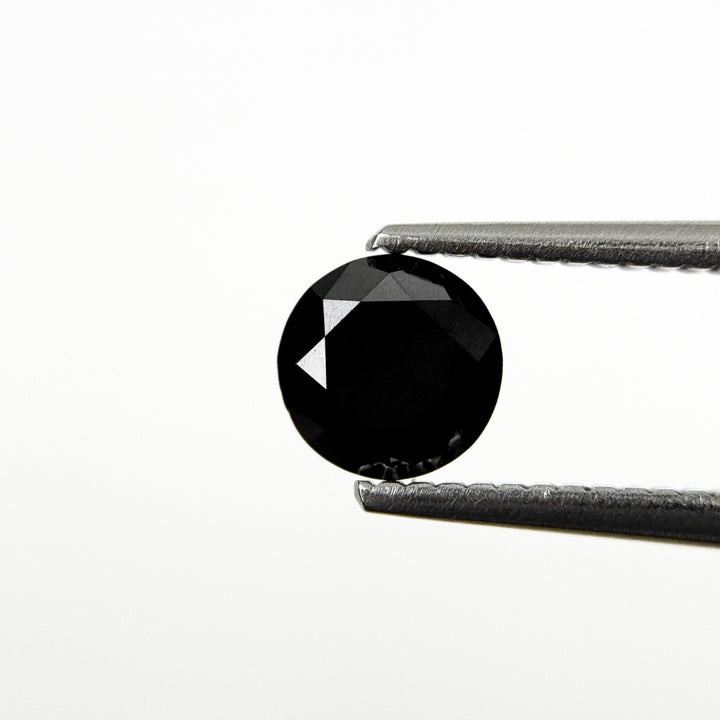 6 MM Round Brilliant Cut Black Natural Fancy Diamond