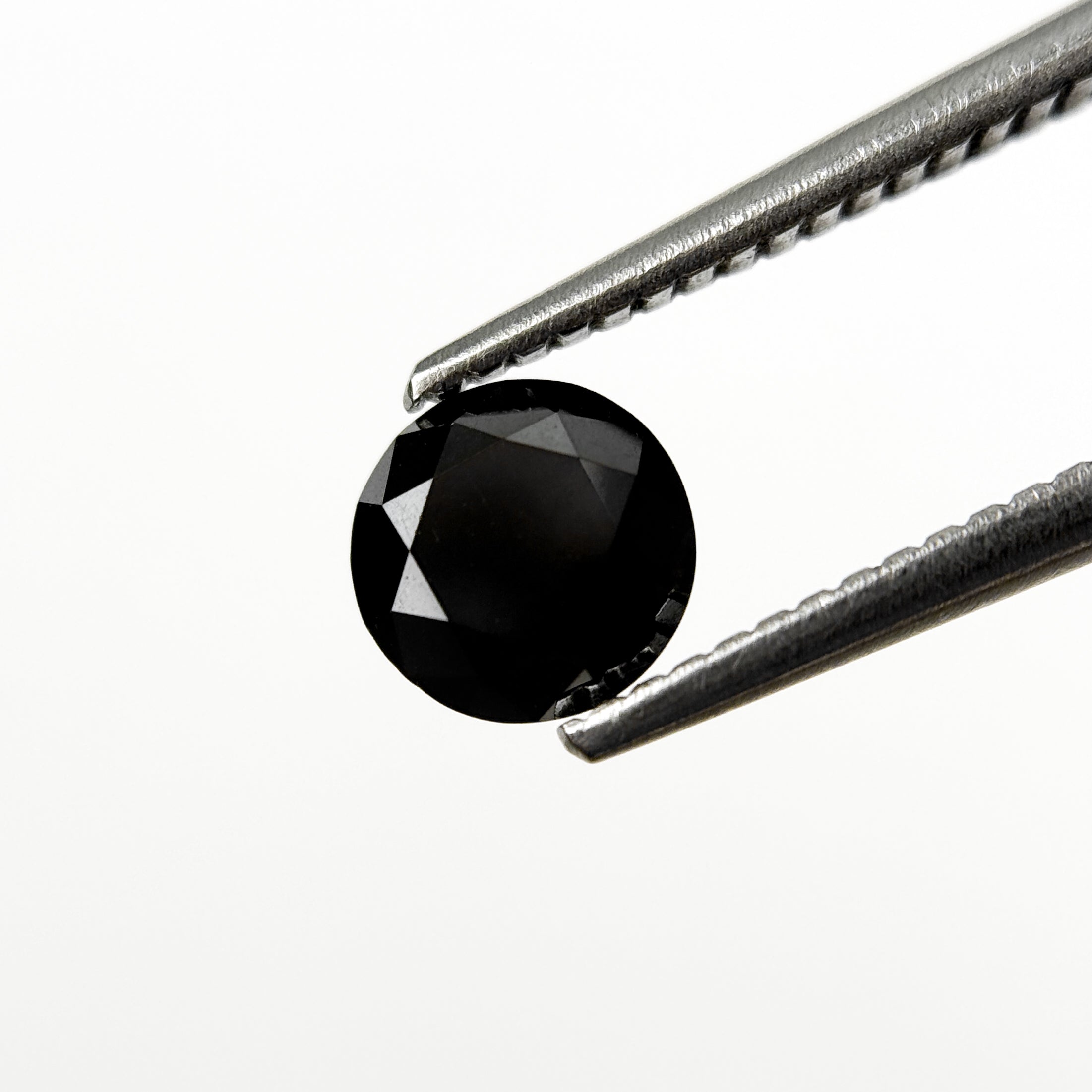 1.03 Ct Round Brilliant Cut Black Natural Salt and Pepper Diamond