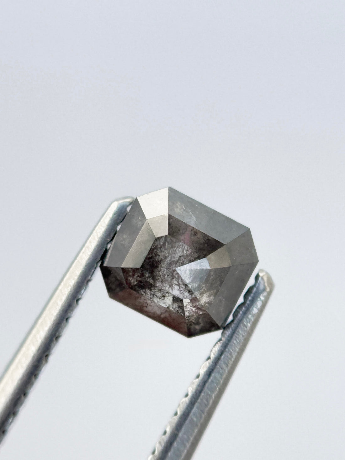 0.80 Ct Emerald Rose Cut Grey Natural Vintage Diamond