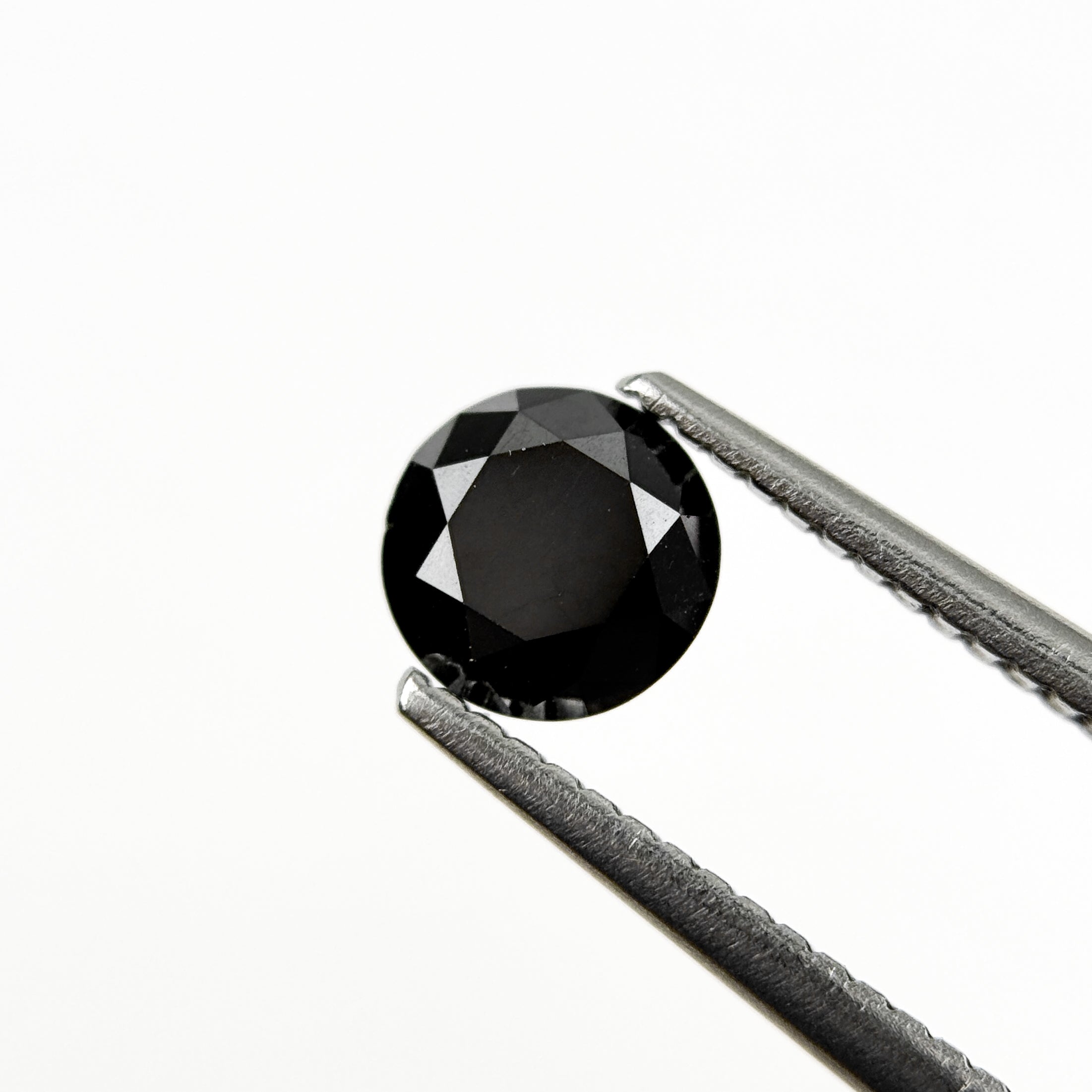6 MM Round Brilliant Cut Black Natural Fancy Diamond