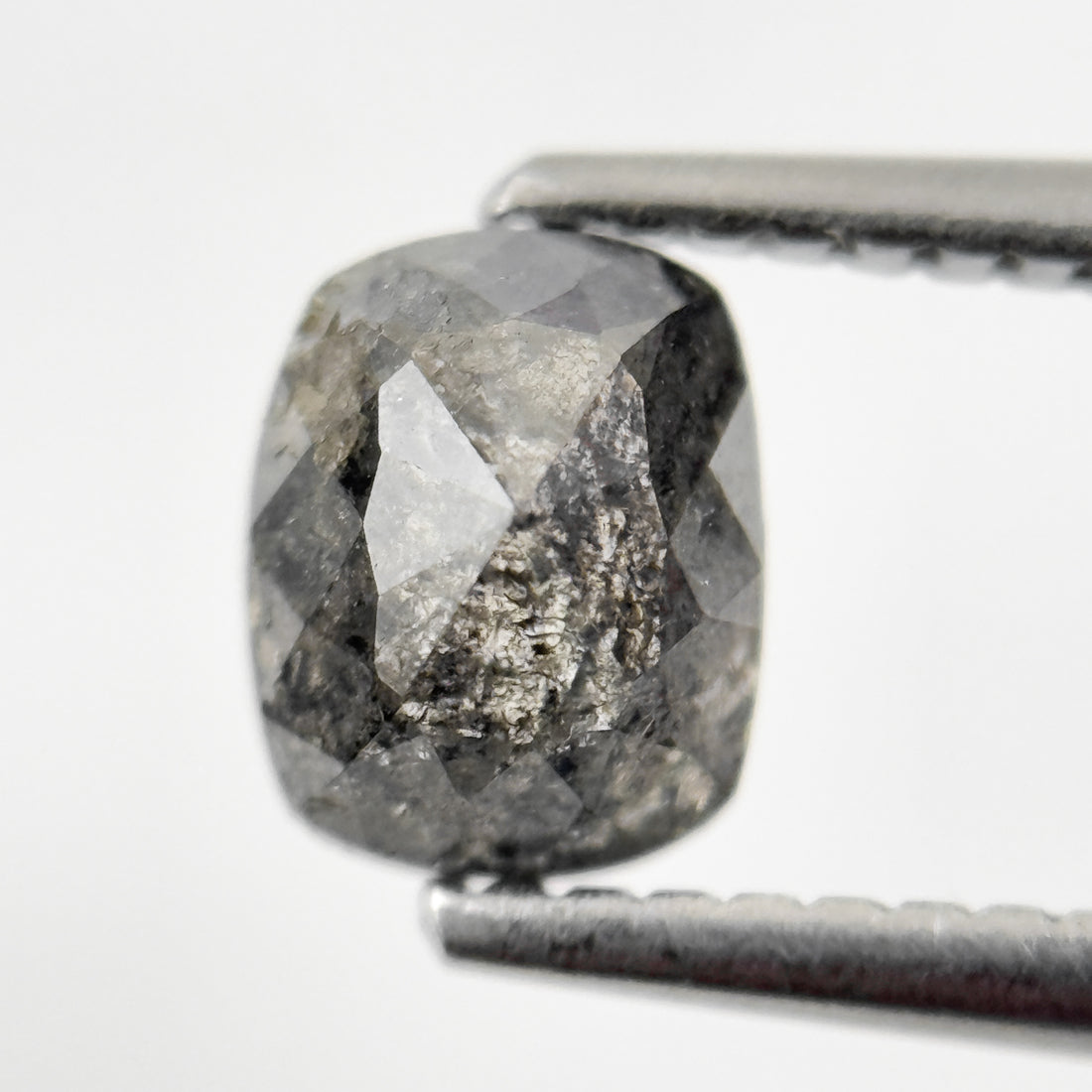 1.06 Ct Cushion Rose Cut Grey Natural Fancy Diamond