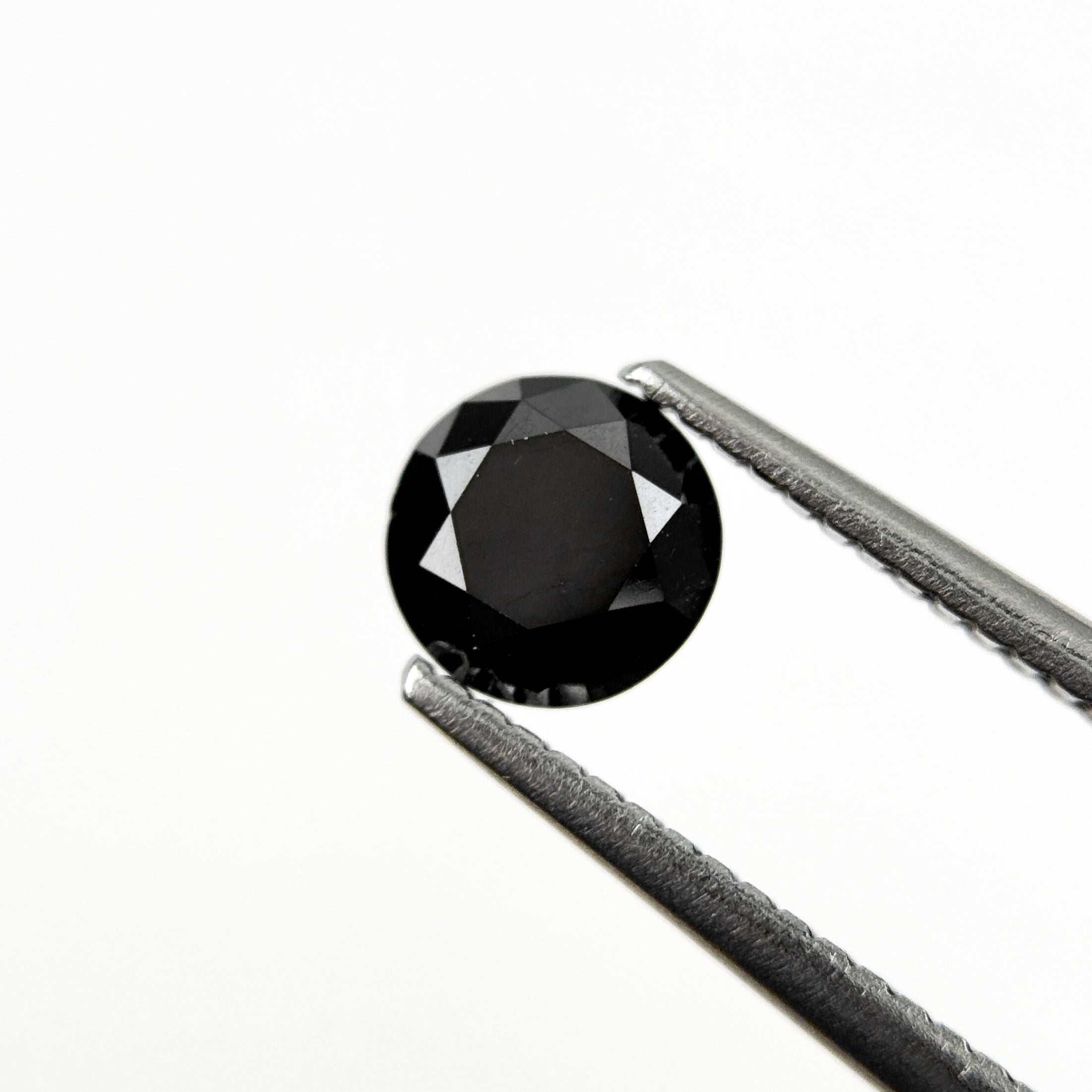 1.03 Ct Round Brilliant Cut Black Natural Salt and Pepper Diamond