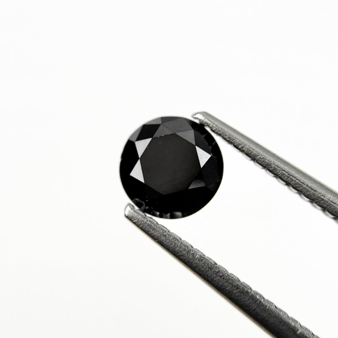 6 MM Round Brilliant Cut Black Natural Fancy Diamond