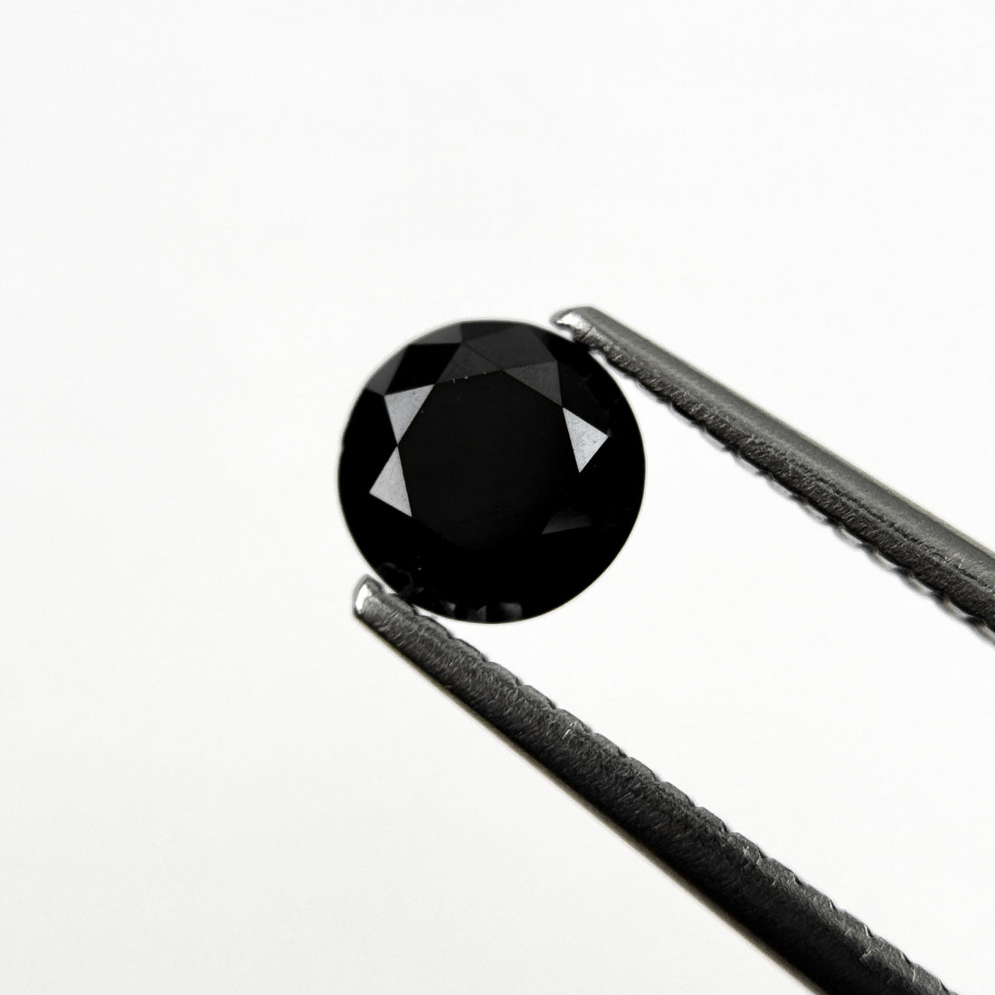 6 MM Round Brilliant Cut Black Natural Fancy Diamond
