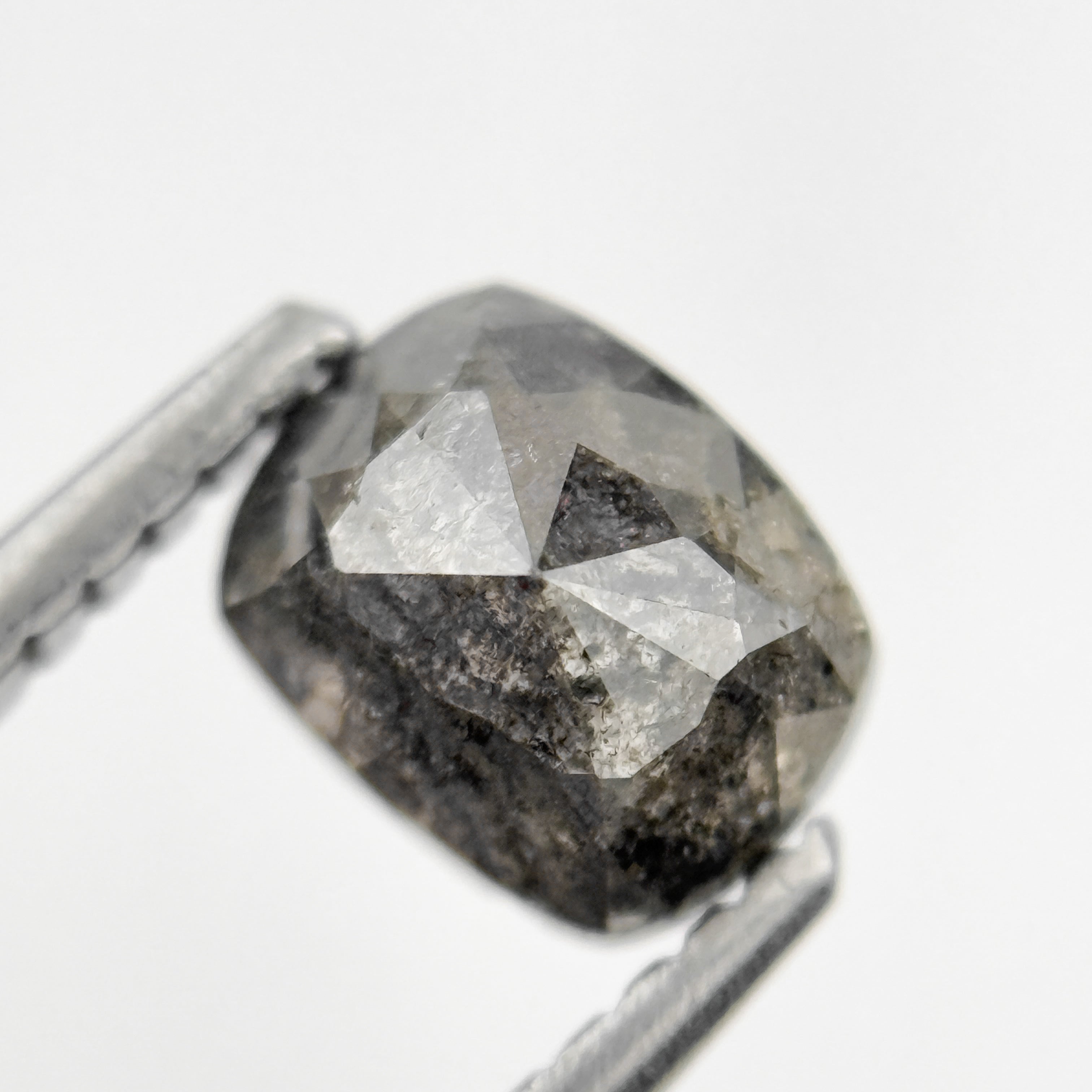 1.06 Ct Cushion Rose Cut Grey Natural Fancy Diamond