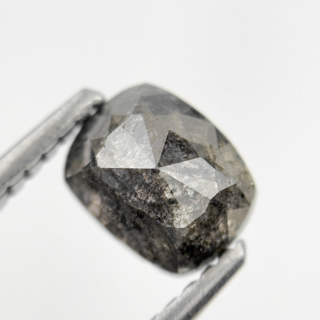 1.06 Ct Cushion Rose Cut Grey Natural Fancy Diamond