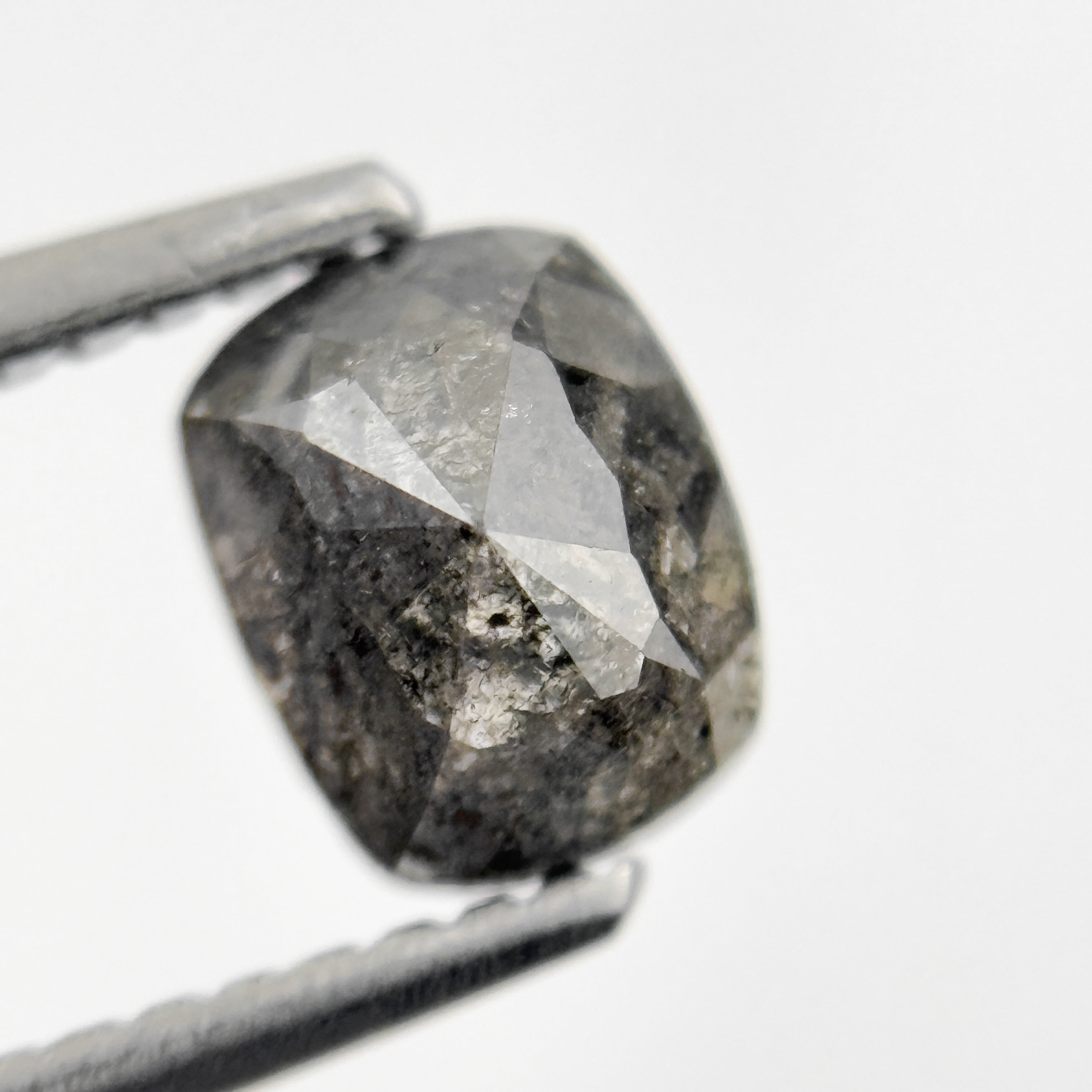 1.06 Ct Cushion Rose Cut Grey Natural Fancy Diamond