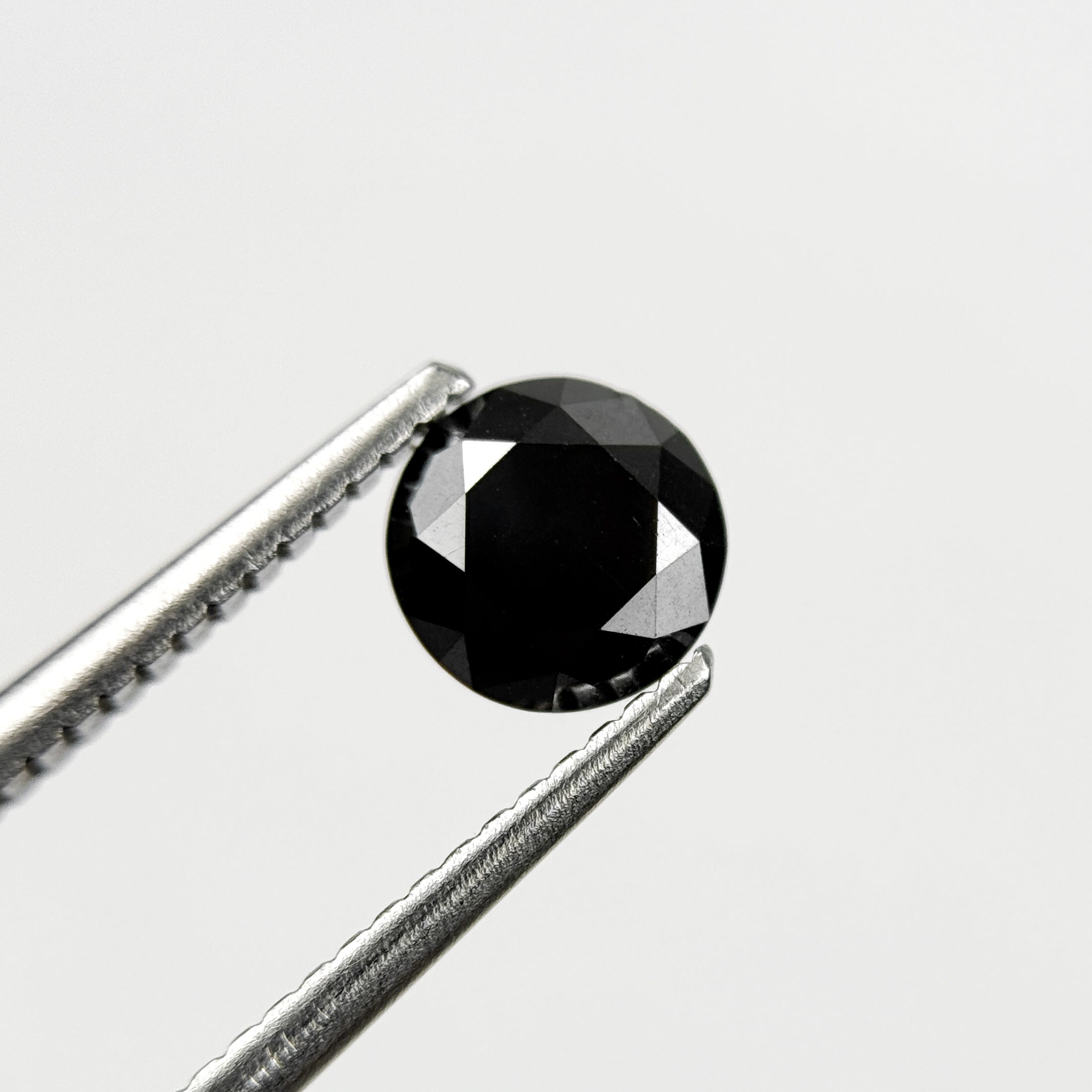 6 MM Round Brilliant Cut Black Natural Fancy Diamond
