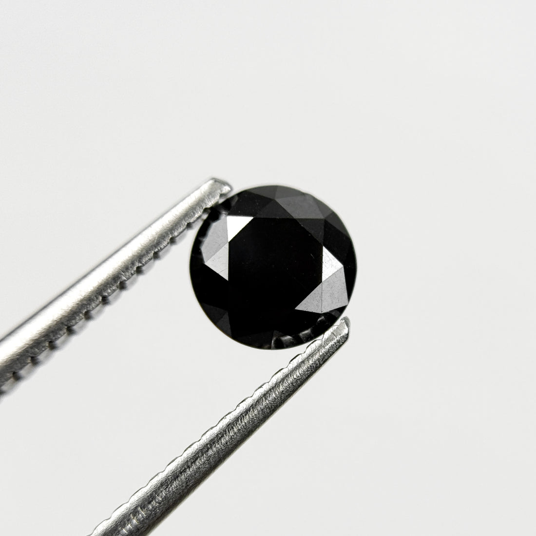 6 MM Round Brilliant Cut Black Natural Fancy Diamond