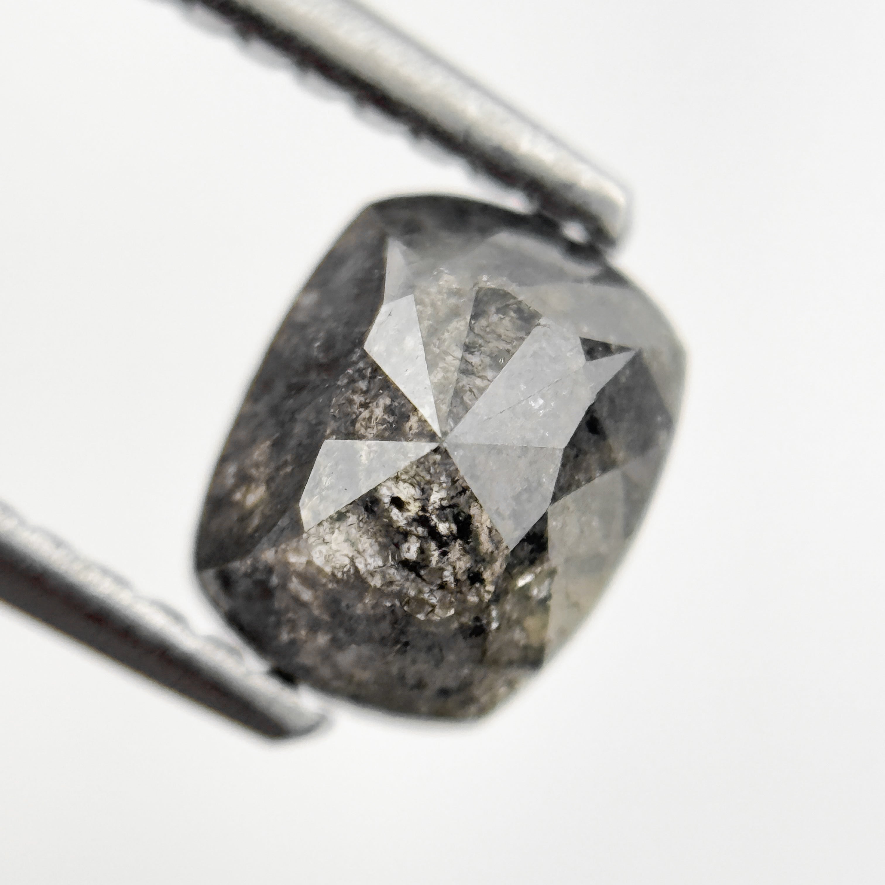 1.06 Ct Cushion Rose Cut Grey Natural Fancy Diamond