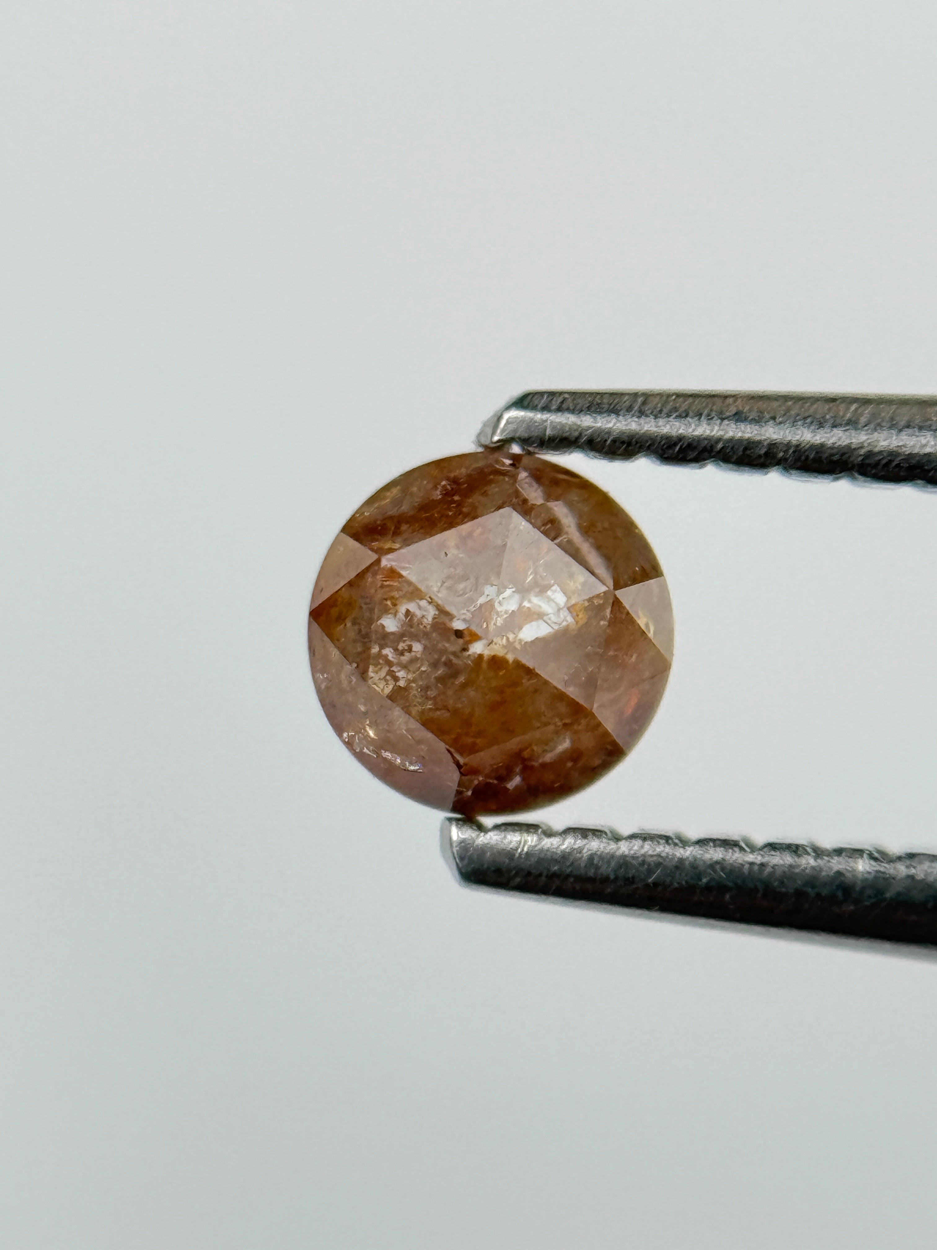 0.41 Ct Round Rose Cut Red Natural Fancy Diamond