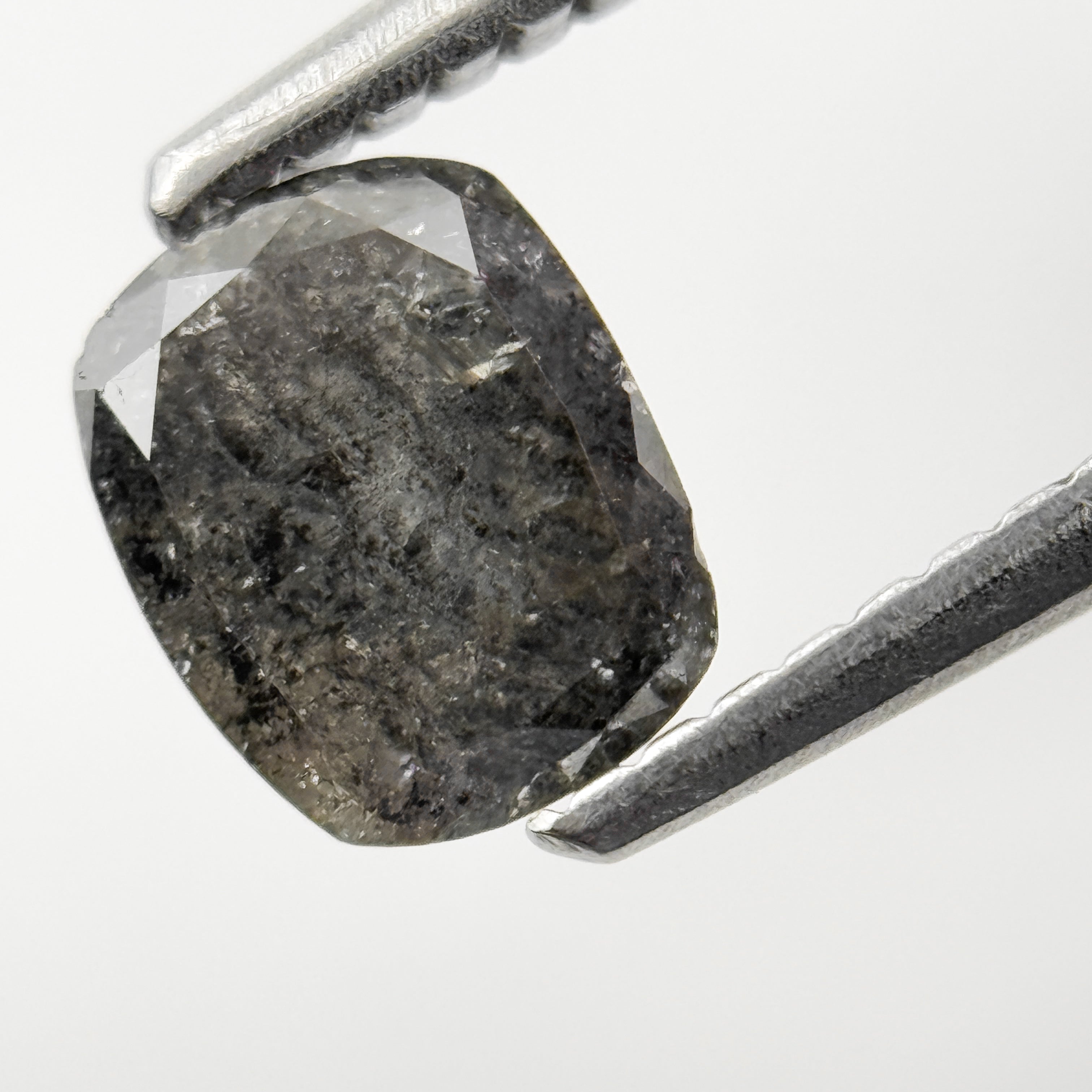 1.06 Ct Cushion Rose Cut Grey Natural Fancy Diamond