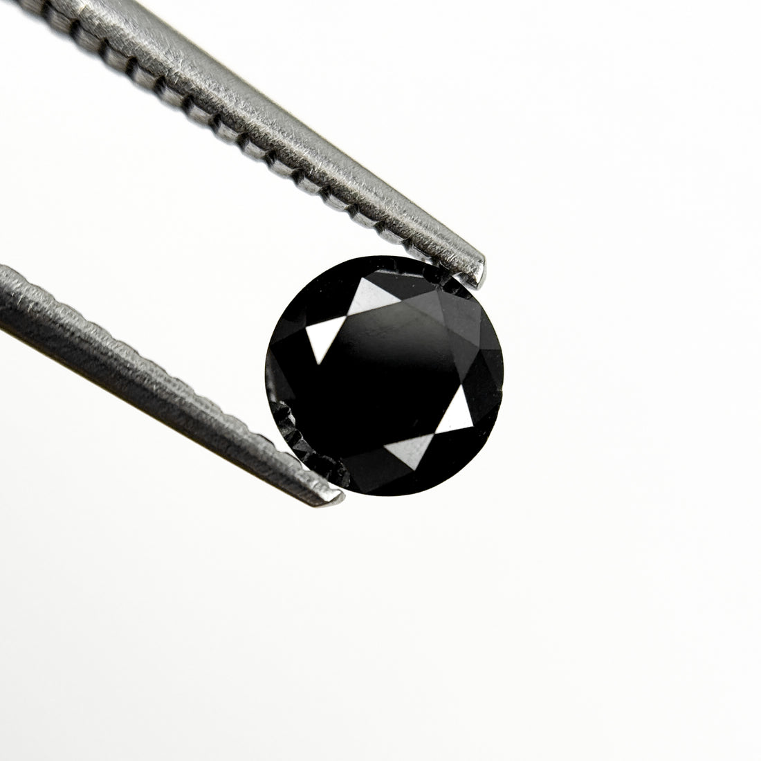6 MM Round Brilliant Cut Black Natural Fancy Diamond