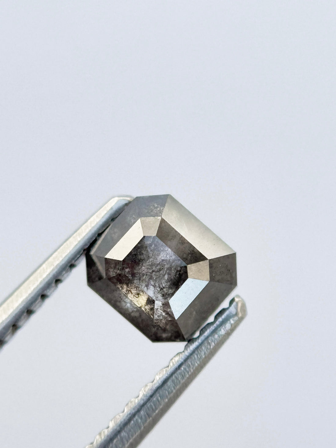 0.80 Ct Emerald Rose Cut Grey Natural Vintage Diamond