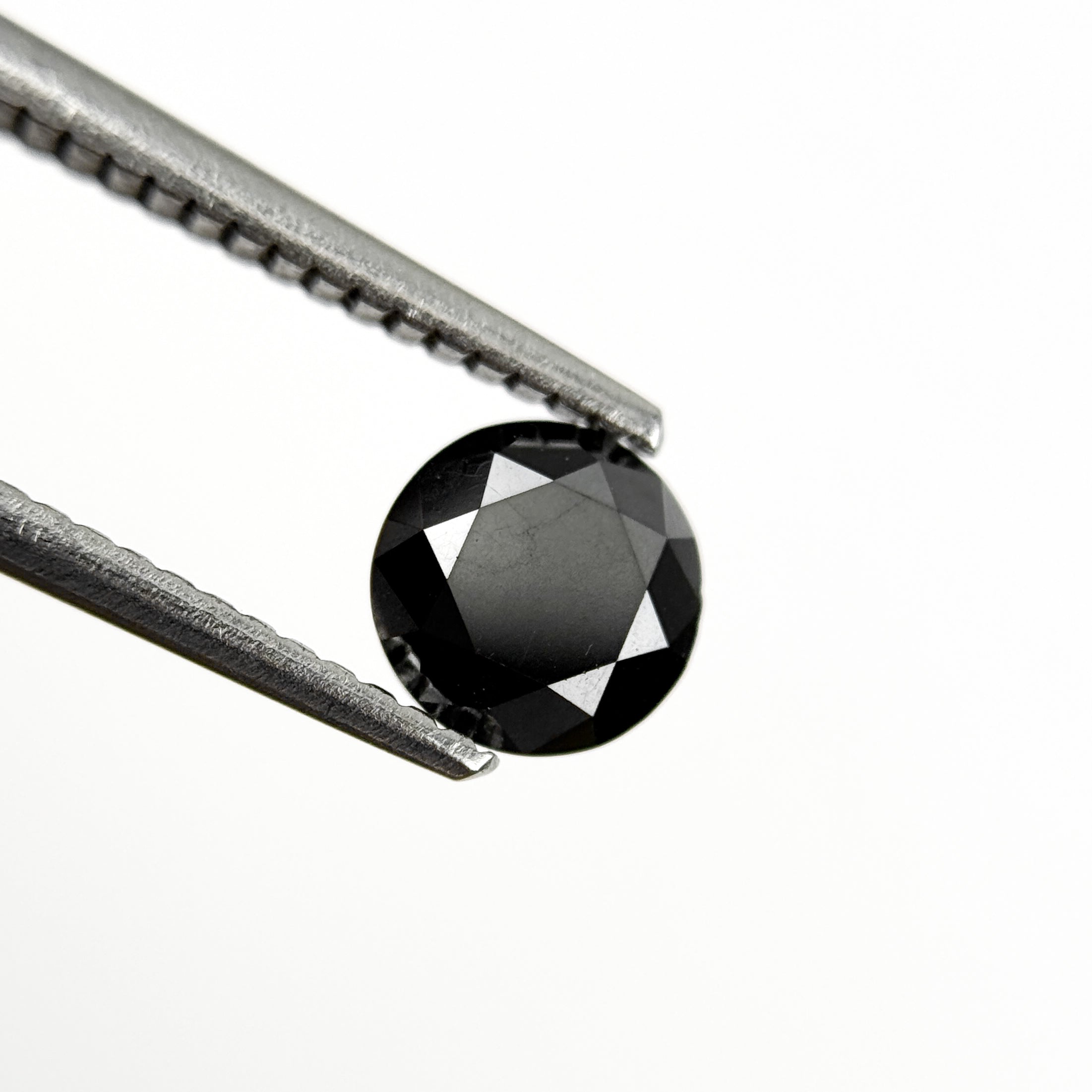 6 MM Round Brilliant Cut Black Natural Fancy Diamond