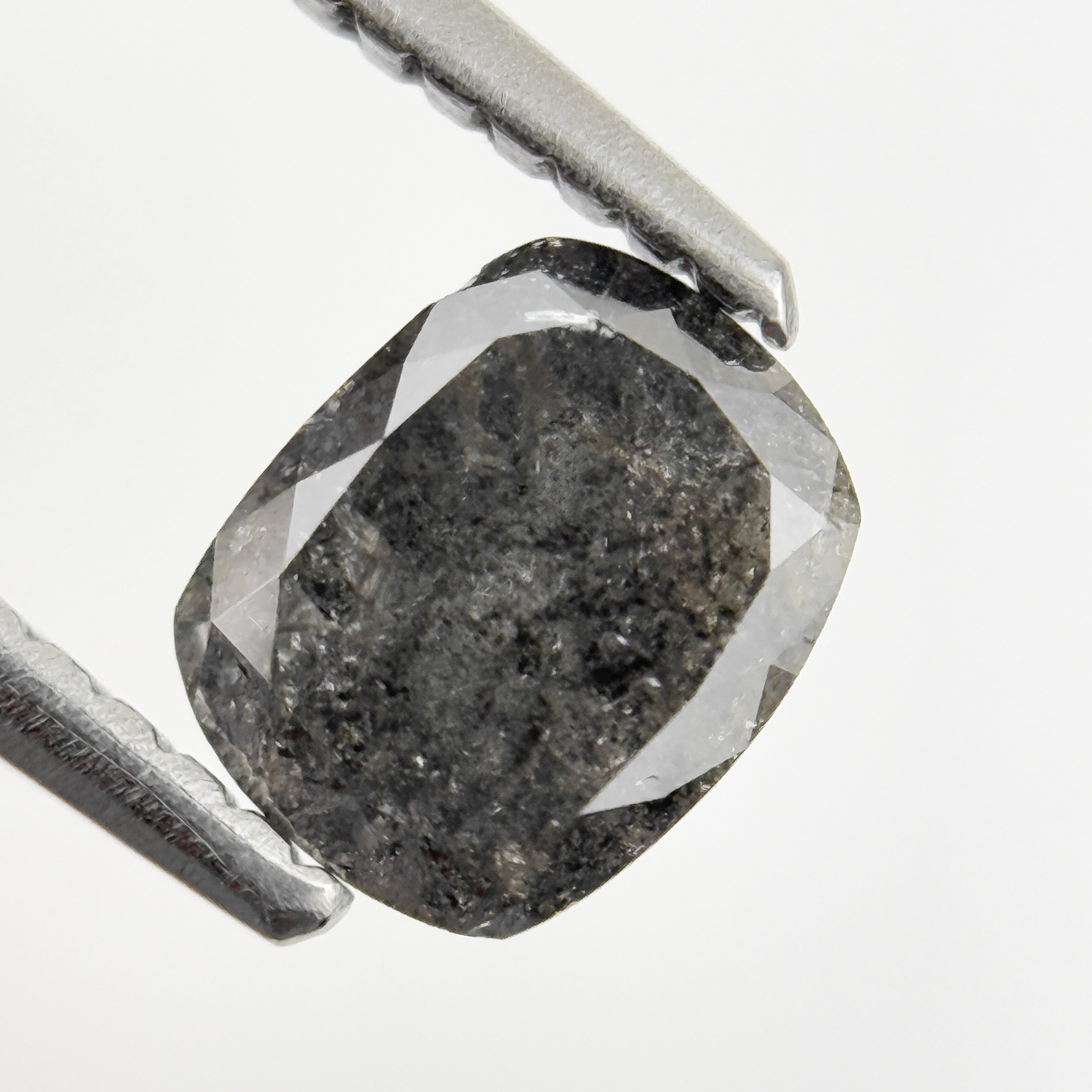 1.06 Ct Cushion Rose Cut Grey Natural Fancy Diamond
