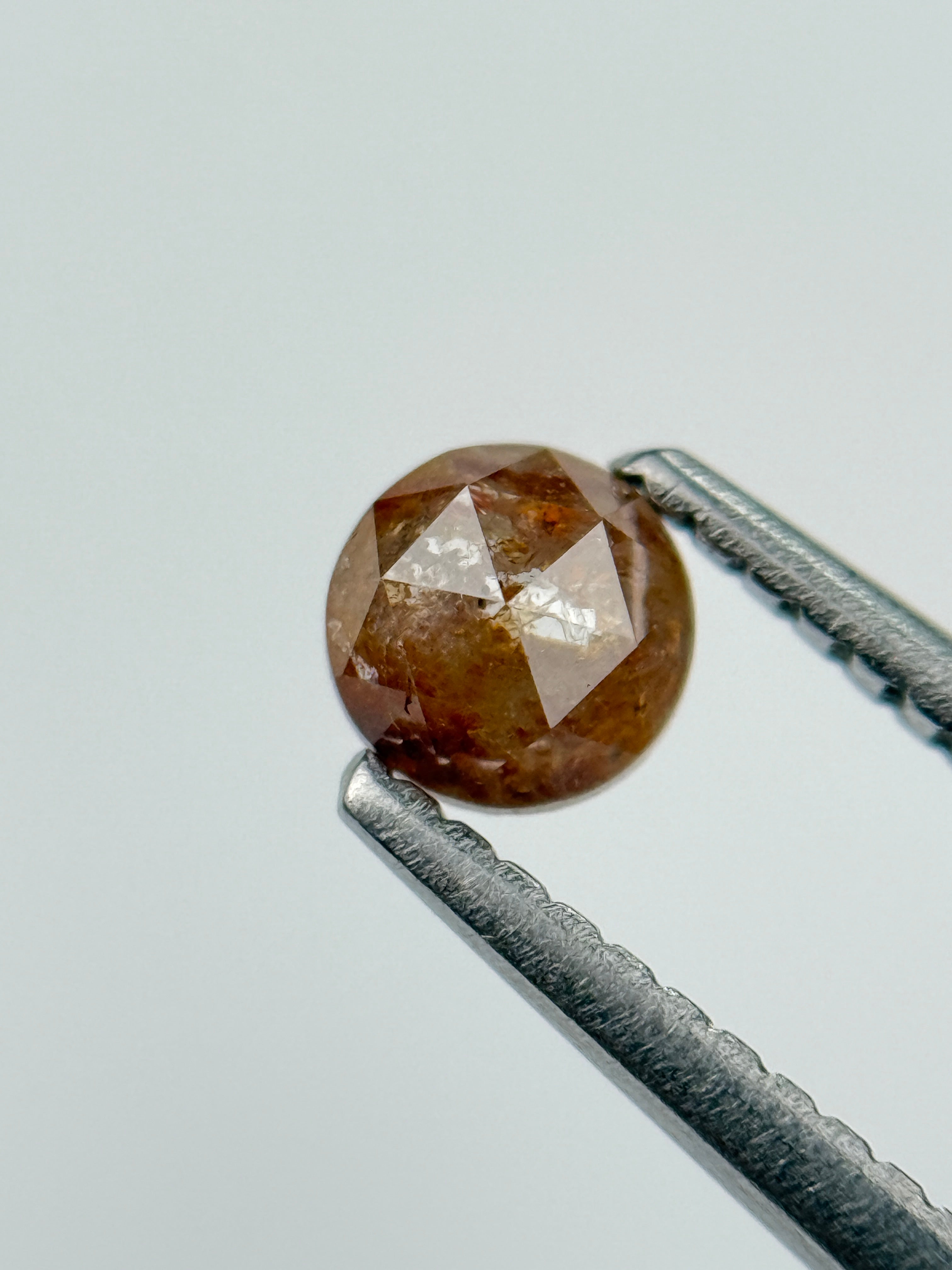 0.41 Ct Round Rose Cut Red Natural Fancy Diamond