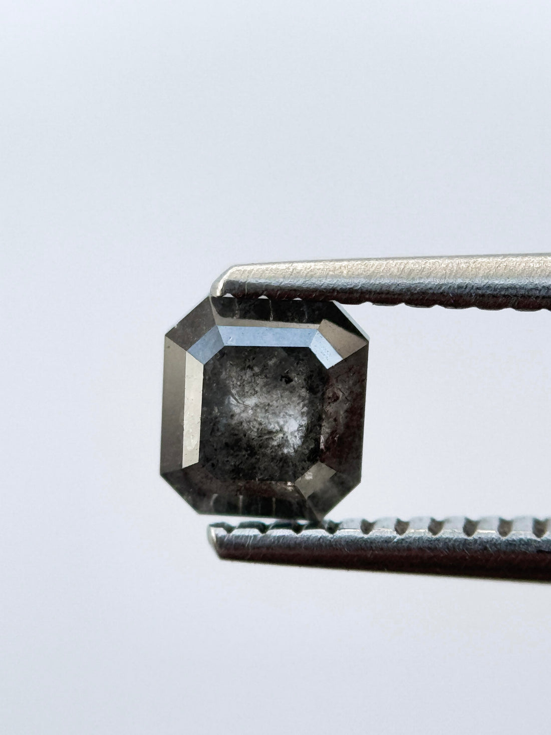 0.80 Ct Emerald Rose Cut Grey Natural Vintage Diamond