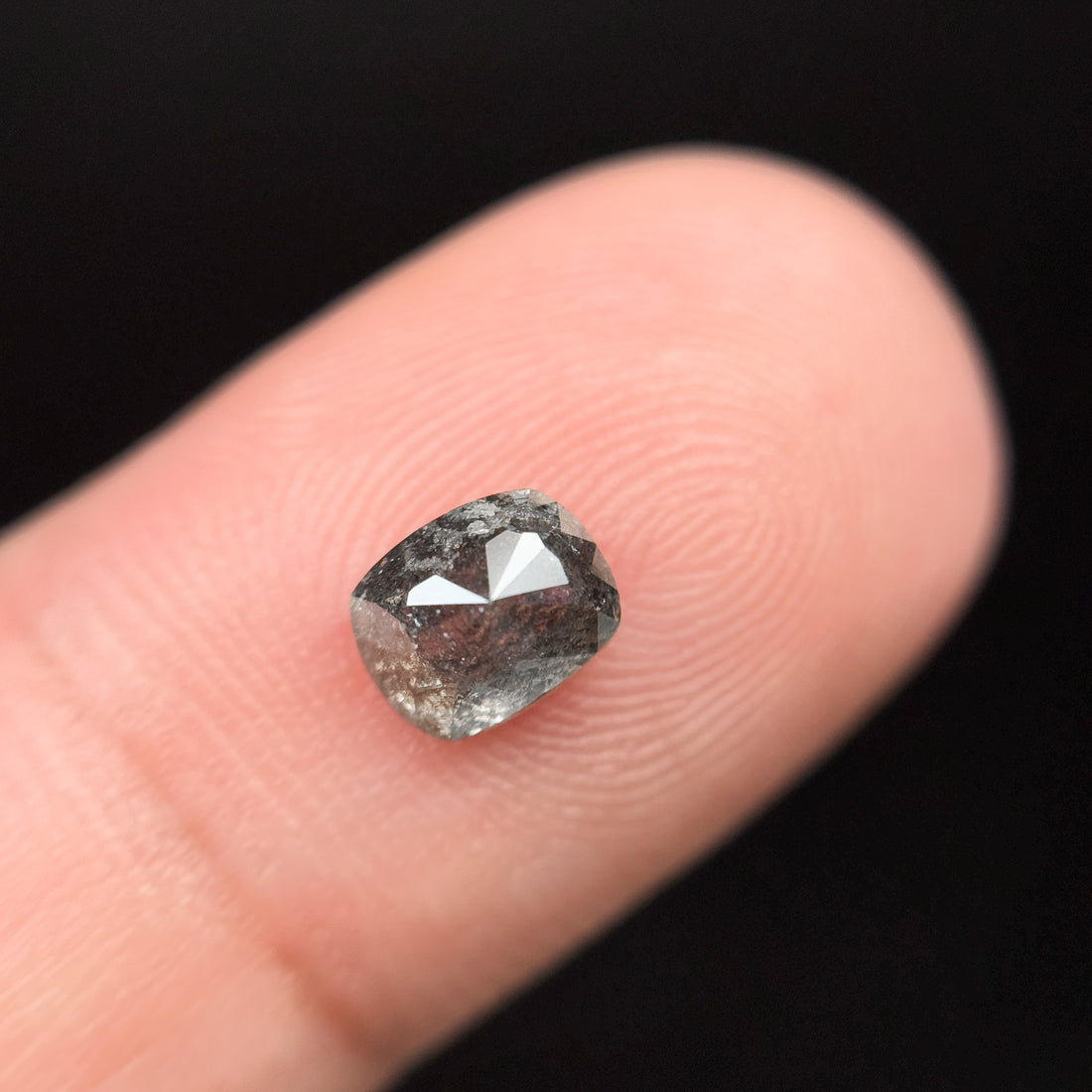 1.06 Ct Cushion Rose Cut Grey Natural Fancy Diamond