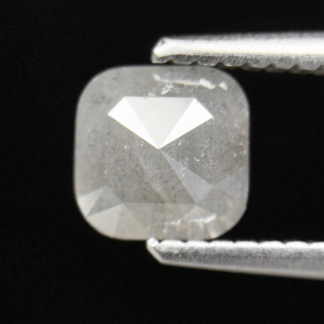 0.88 Ct Cushion Rose Cut ICY White Natural Fancy Diamond