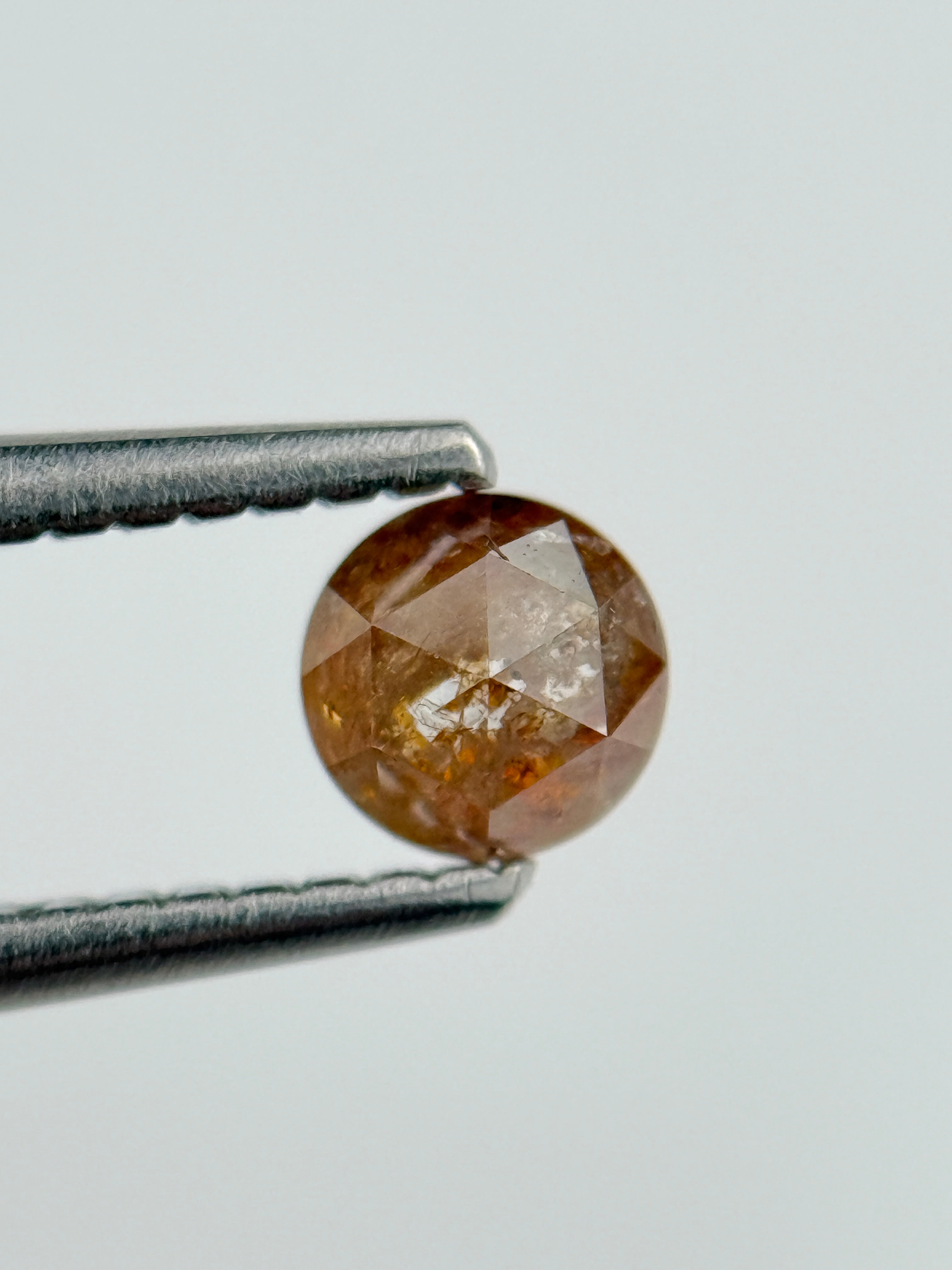 0.41 Ct Round Rose Cut Red Natural Fancy Diamond