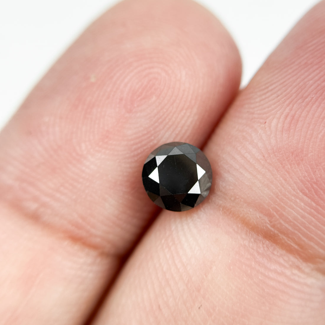 6 MM Round Brilliant Cut Black Natural Fancy Diamond