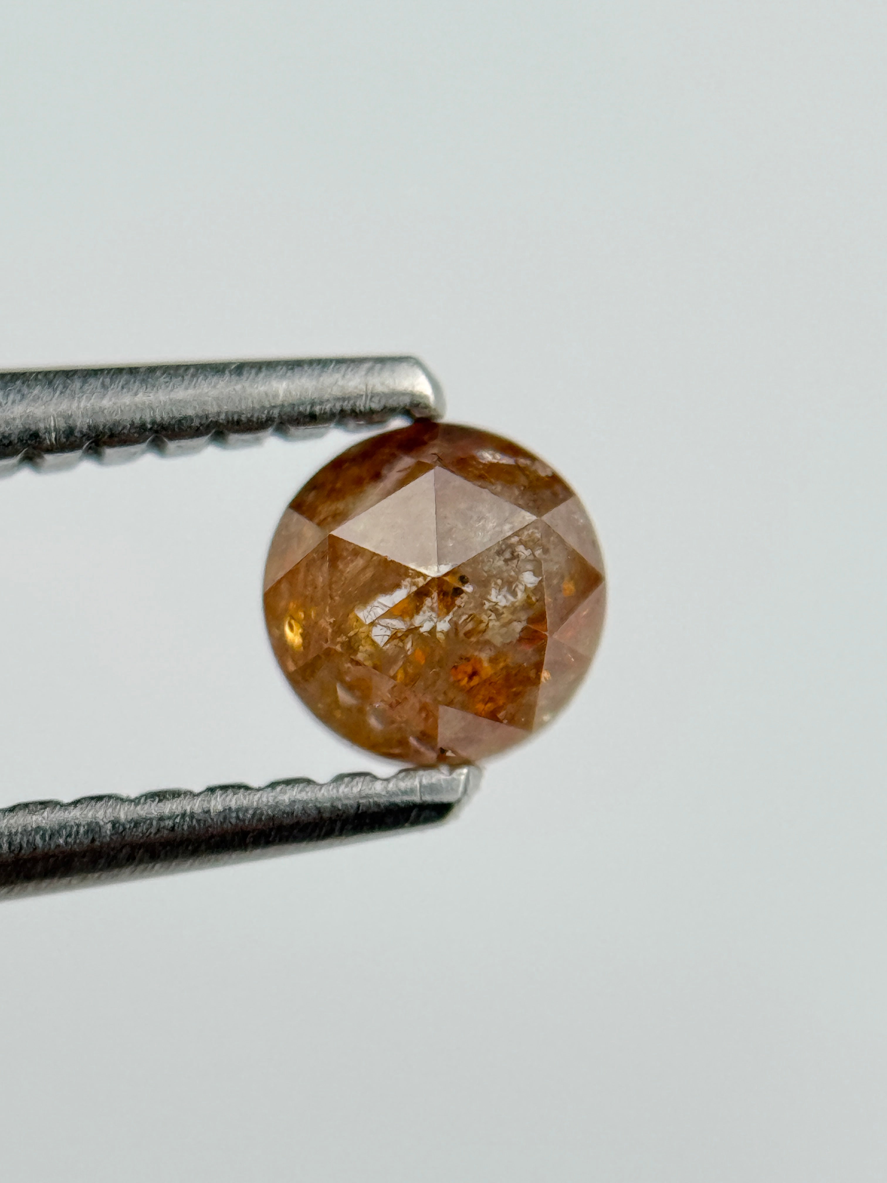 0.41 Ct Round Rose Cut Red Natural Fancy Diamond