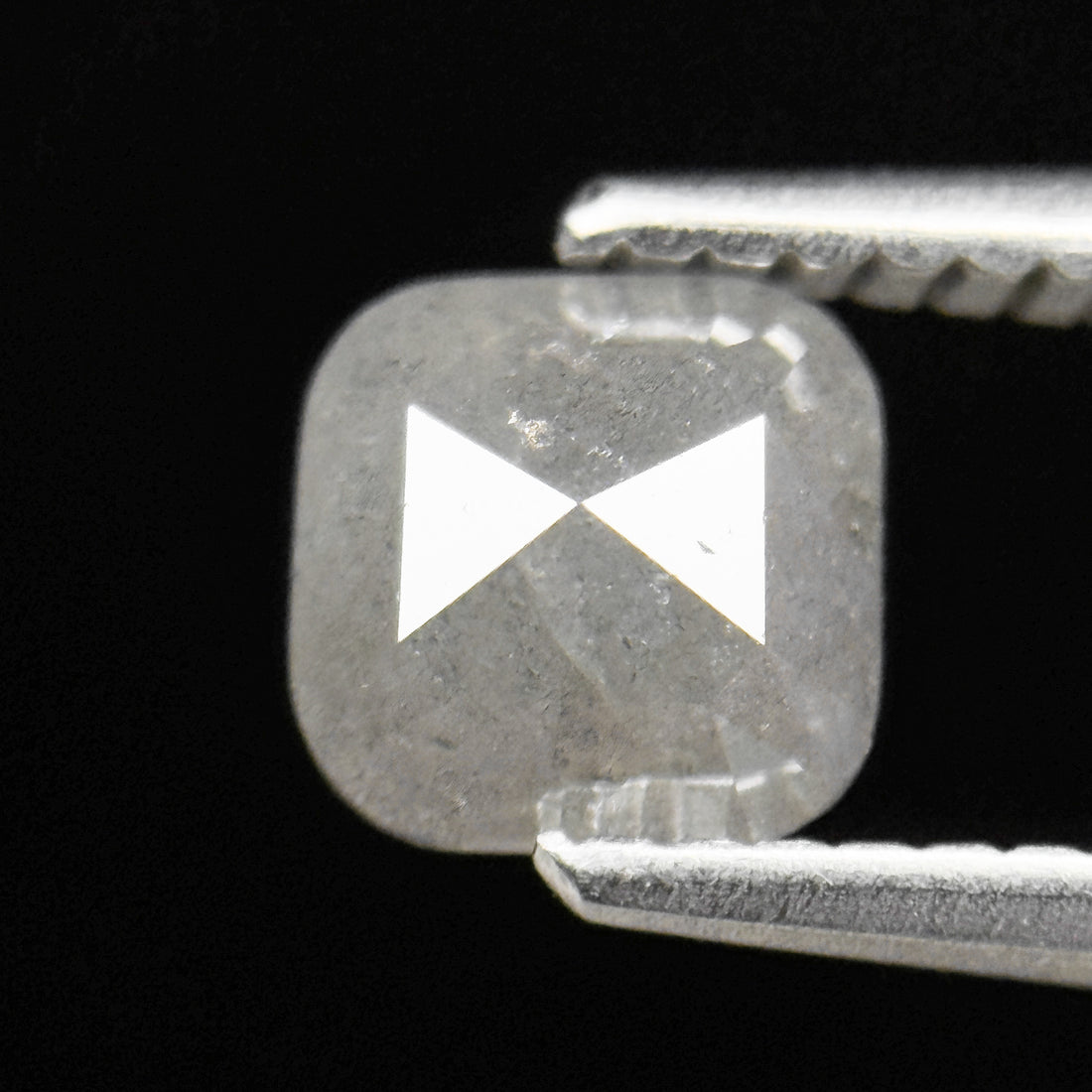 0.88 Ct Cushion Rose Cut ICY White Natural Fancy Diamond