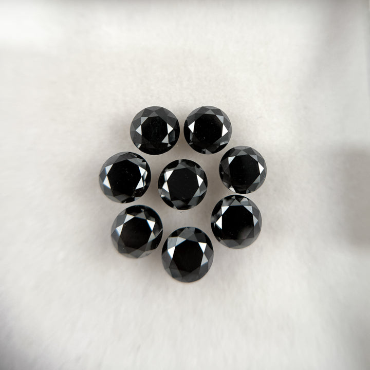 0.35 Ct Round Brilliant Cut Black Natural Galaxy Diamond