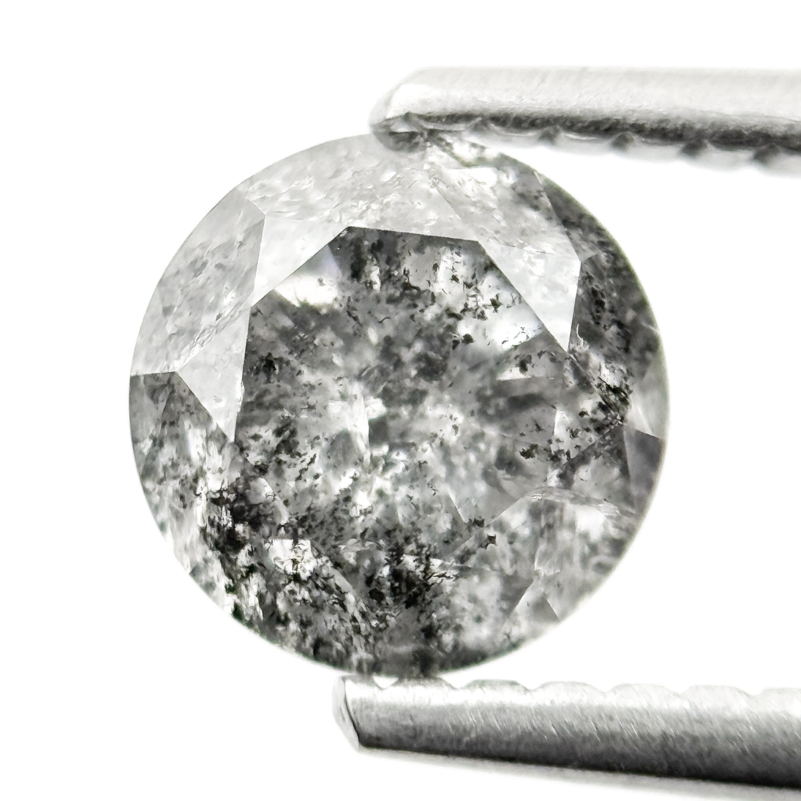1.06 Ct Round Brilliant Cut Grey Natural Galaxy Diamond
