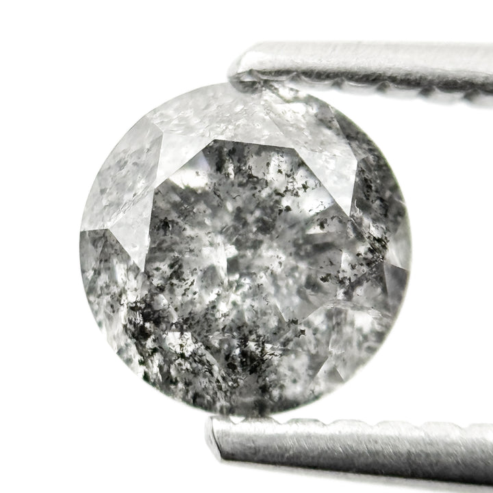 1.06 Ct Round Brilliant Cut Grey Natural Galaxy Diamond