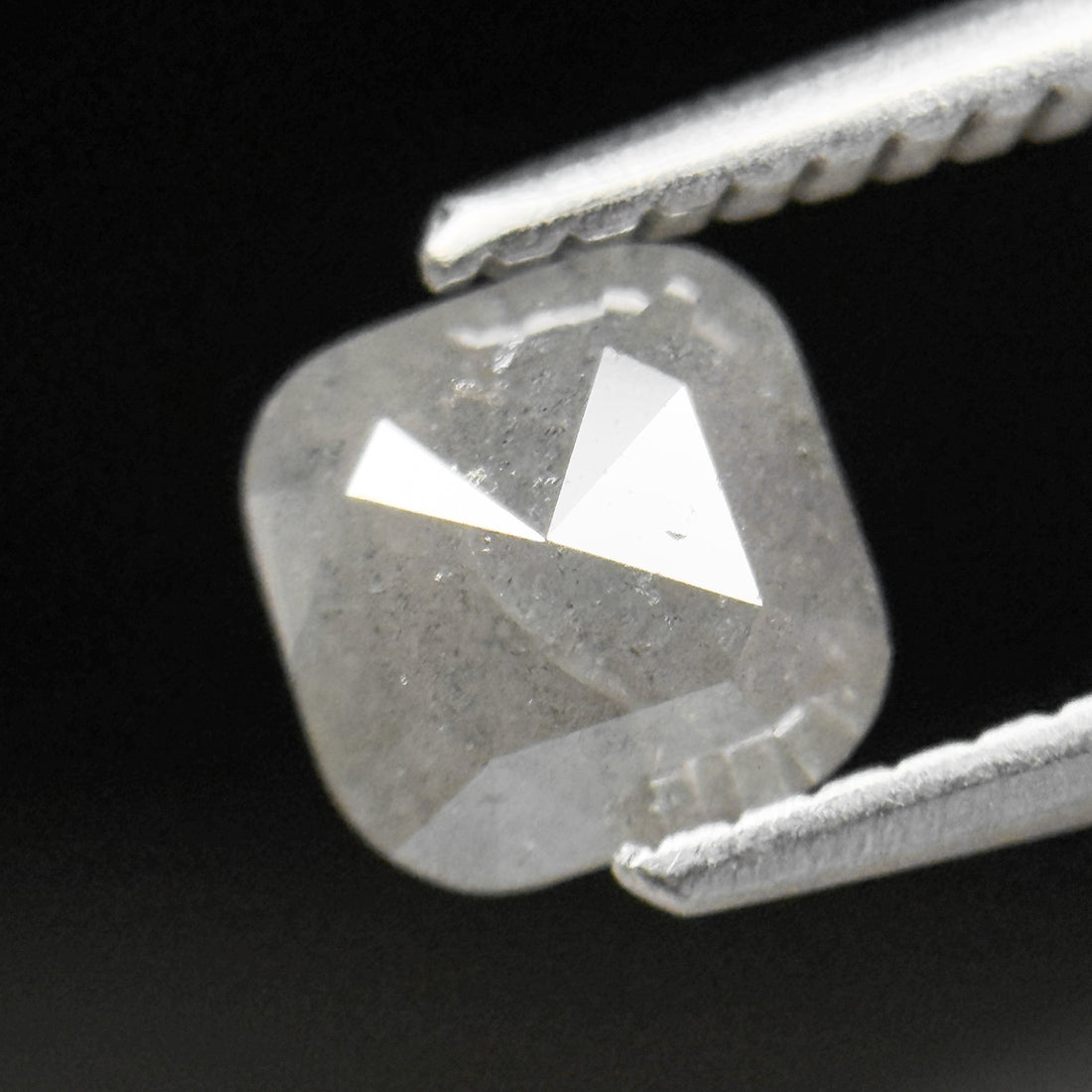 0.88 Ct Cushion Rose Cut ICY White Natural Fancy Diamond