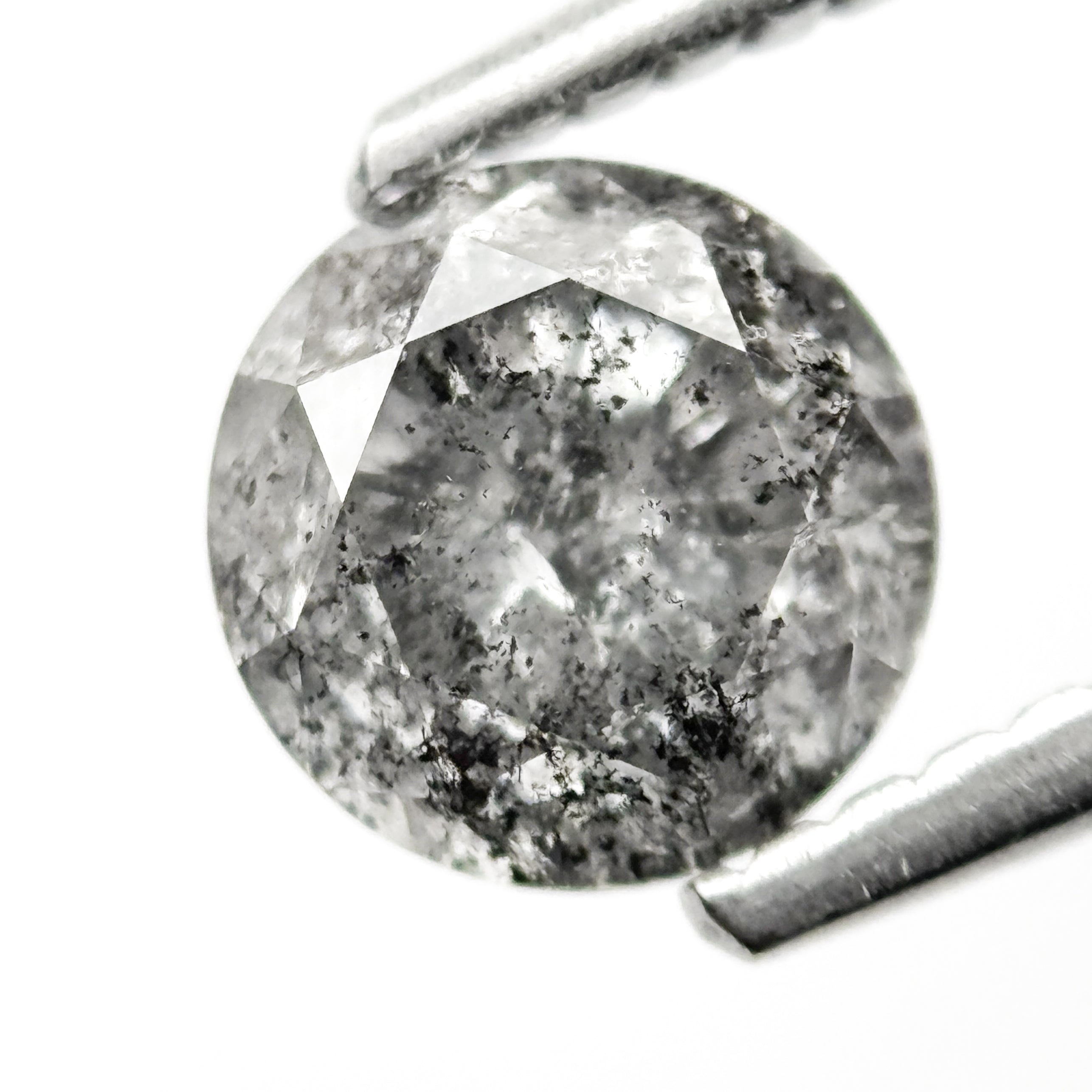 1.06 Ct Round Brilliant Cut Grey Natural Galaxy Diamond