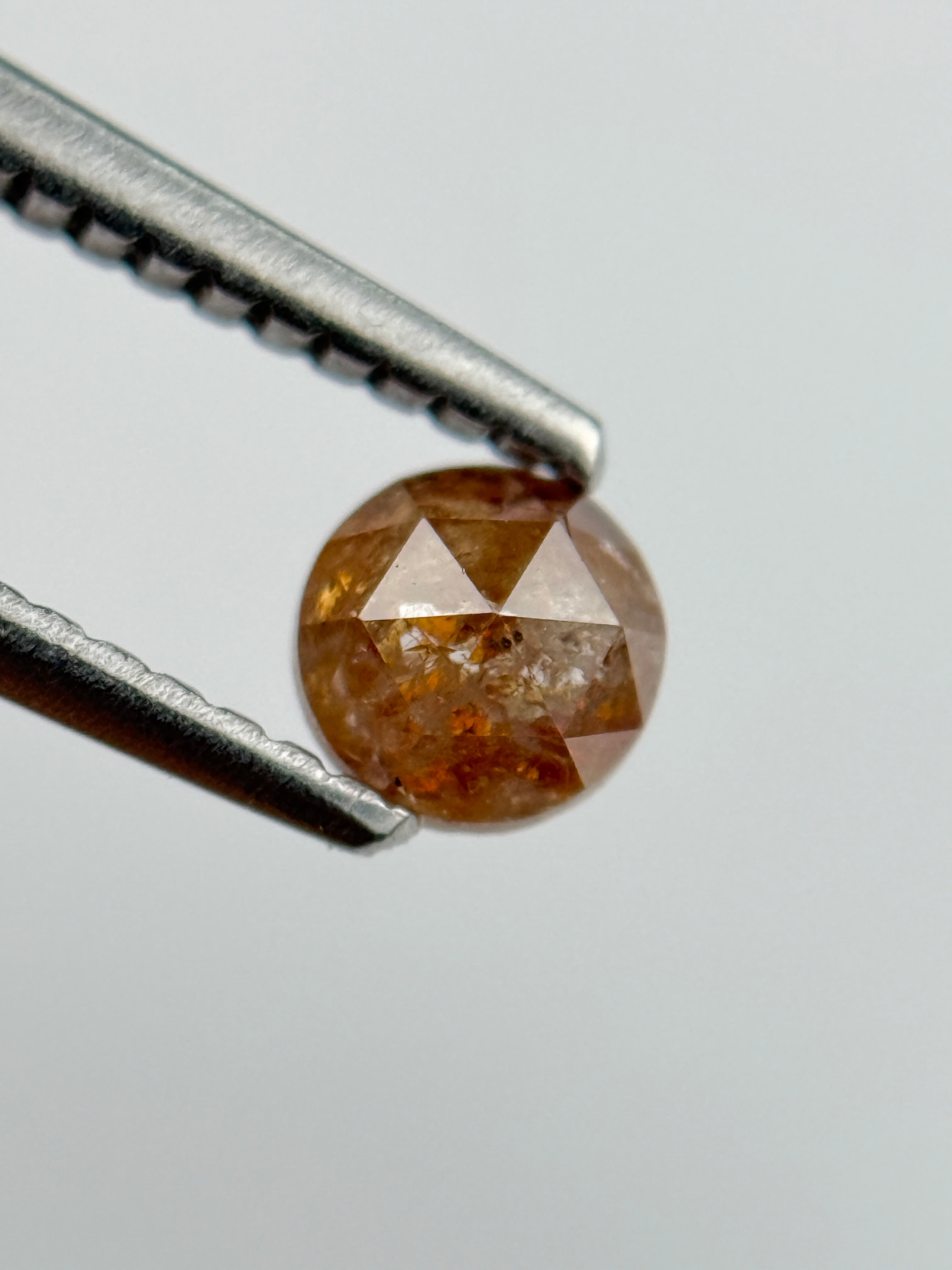 0.41 Ct Round Rose Cut Red Natural Fancy Diamond