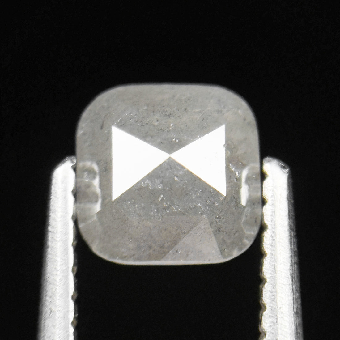 0.88 Ct Cushion Rose Cut ICY White Natural Fancy Diamond