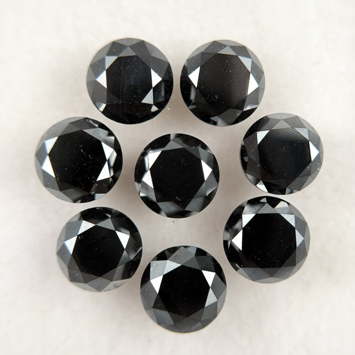 0.35 Ct Round Brilliant Cut Black Natural Galaxy Diamond