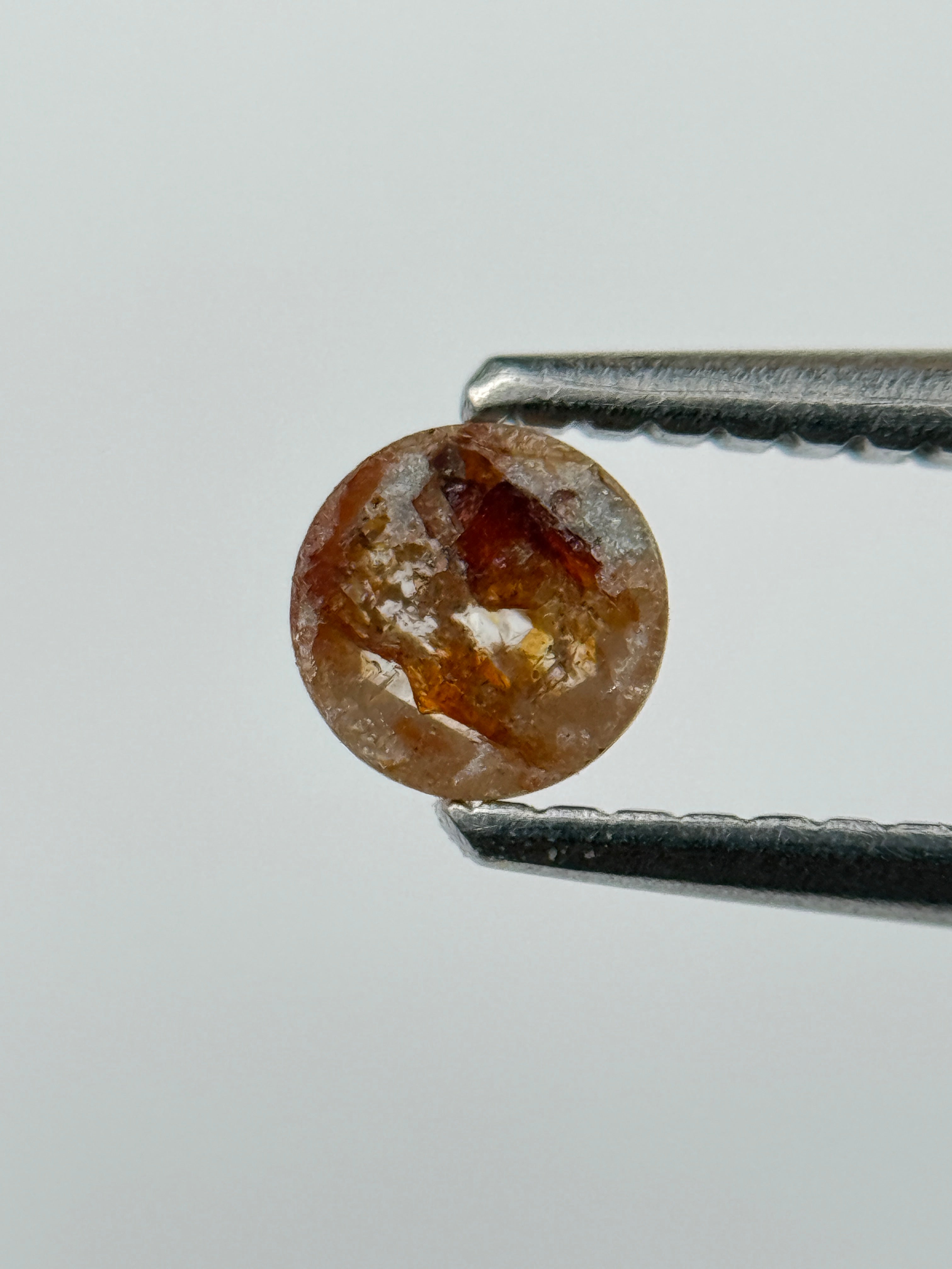 0.41 Ct Round Rose Cut Red Natural Fancy Diamond
