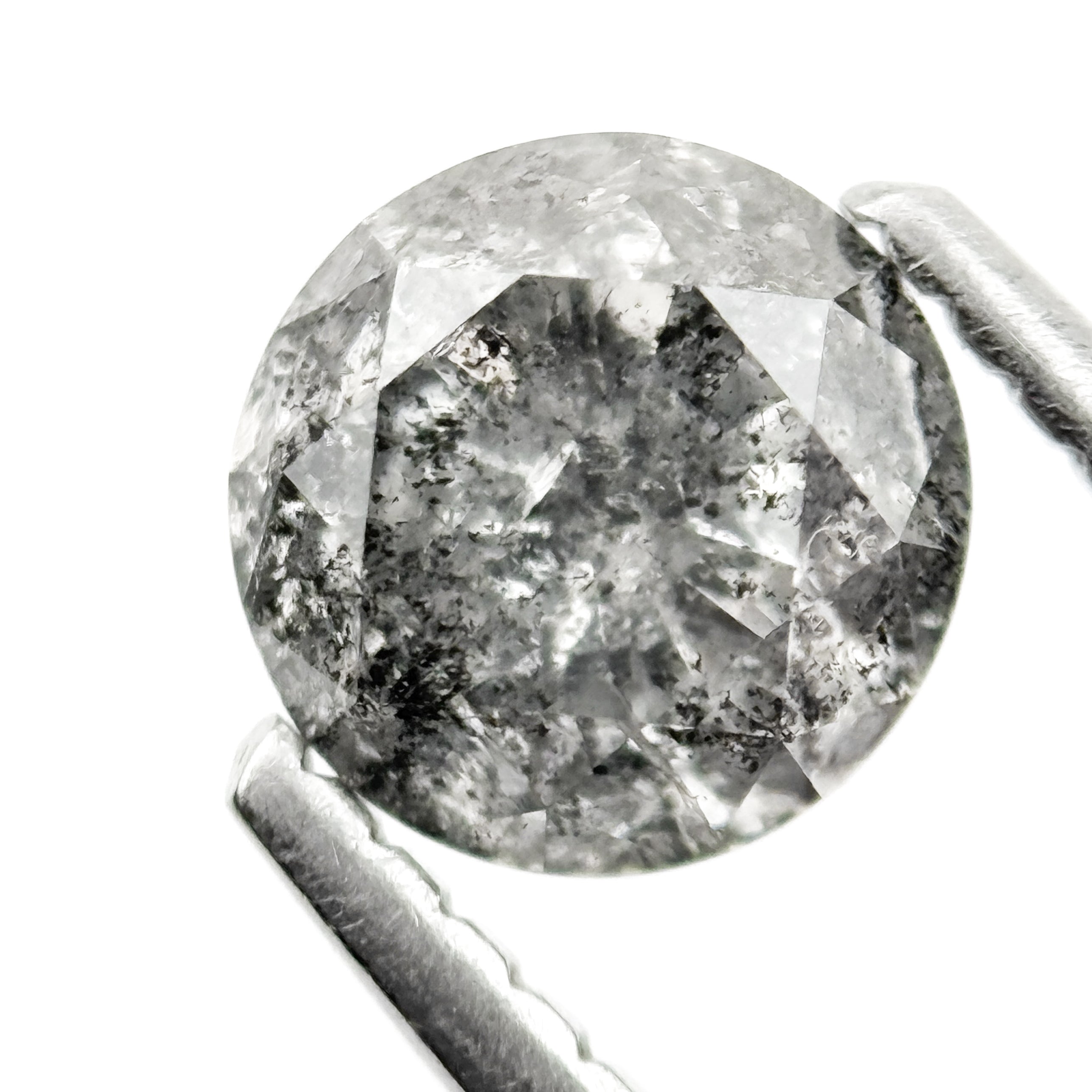 1.06 Ct Round Brilliant Cut Grey Natural Galaxy Diamond