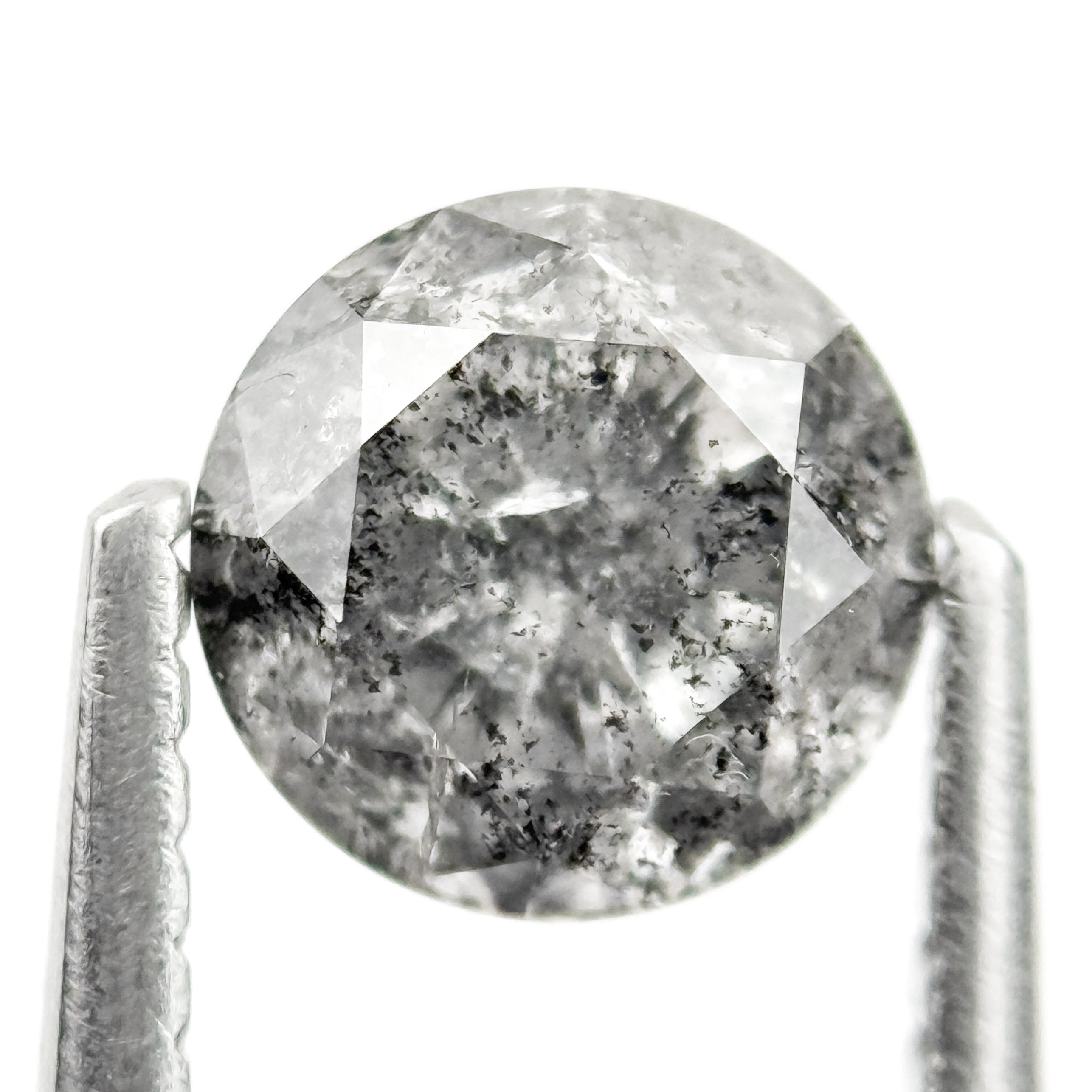 1.06 Ct Round Brilliant Cut Grey Natural Galaxy Diamond