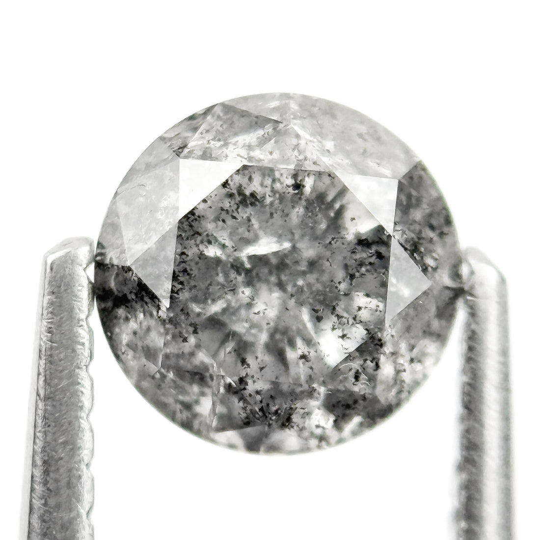 1.06 Ct Round Brilliant Cut Grey Natural Galaxy Diamond
