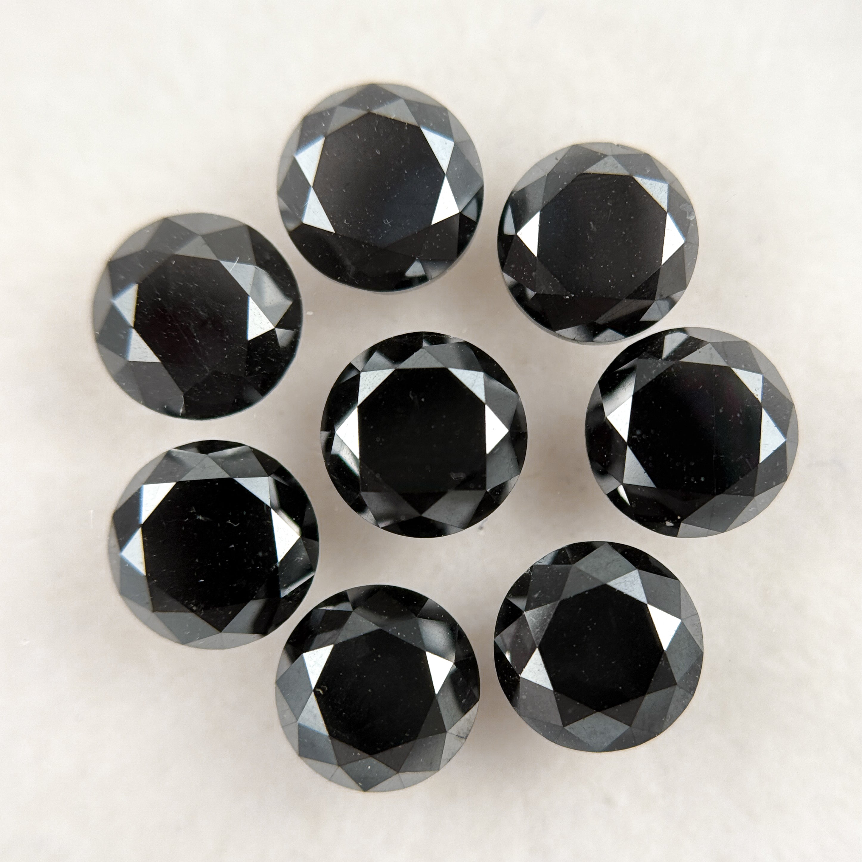 1.0 Ct Round Brilliant Cut Black Natural Diamond Pair