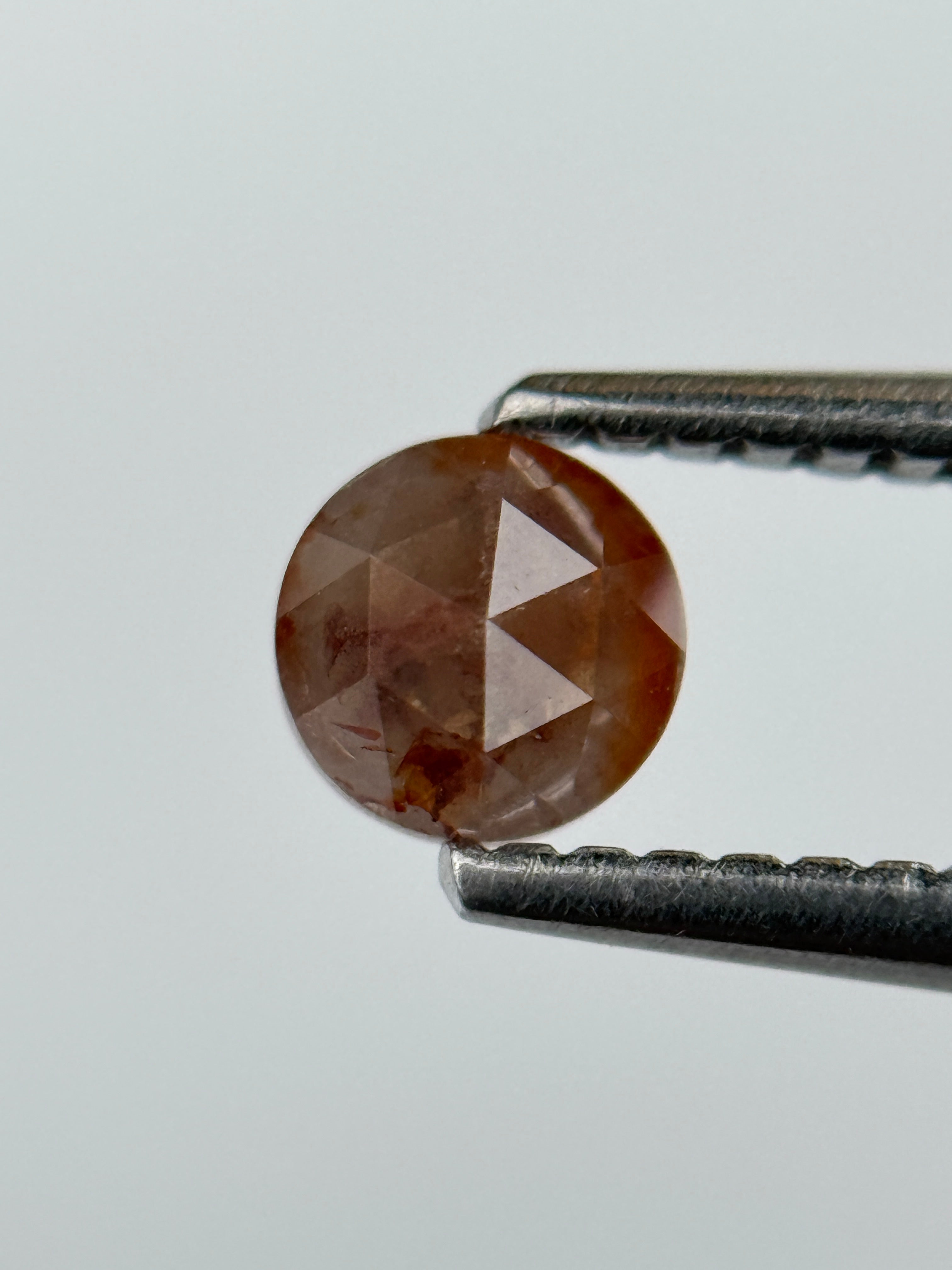 0.42 Ct Round Rose Cut Red Natural Minimal Diamond